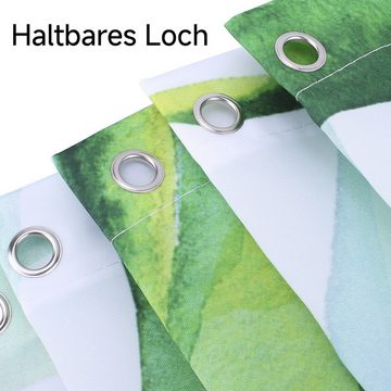 Caterize Duschvorhang Blätter, Duschvorhänge Grün Wasserdicht Anti Schimmel Breite 180 cm (1-tlg)
