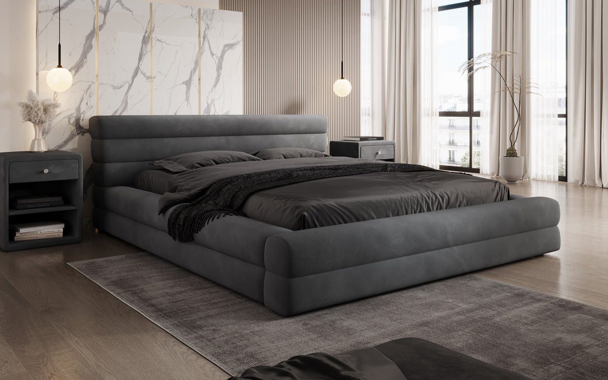 Luxusbetten24 Polsterbett Designer Polsterbett Velana in Samt, mit Stauraum günstig online kaufen