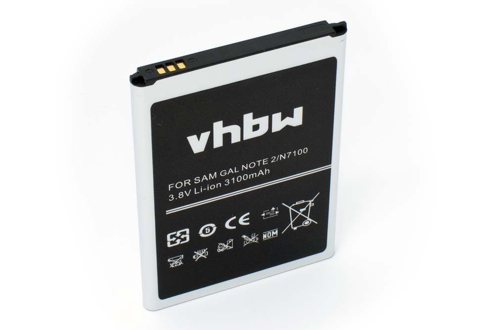 vhbw passend für Samsung Galaxy GT-N7100, GT-N7105, GT-N7105T, GT-N7108, Smartphone-Akku 3100 mAh