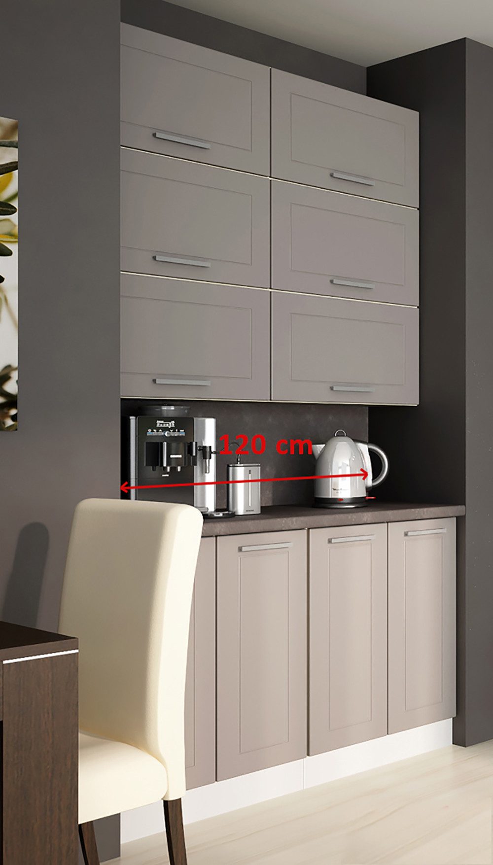 Feldmann-Wohnen Küchenzeile Kvantum, (Kvantum), 120cm Artisan Eiche/beige matt 8-teilig