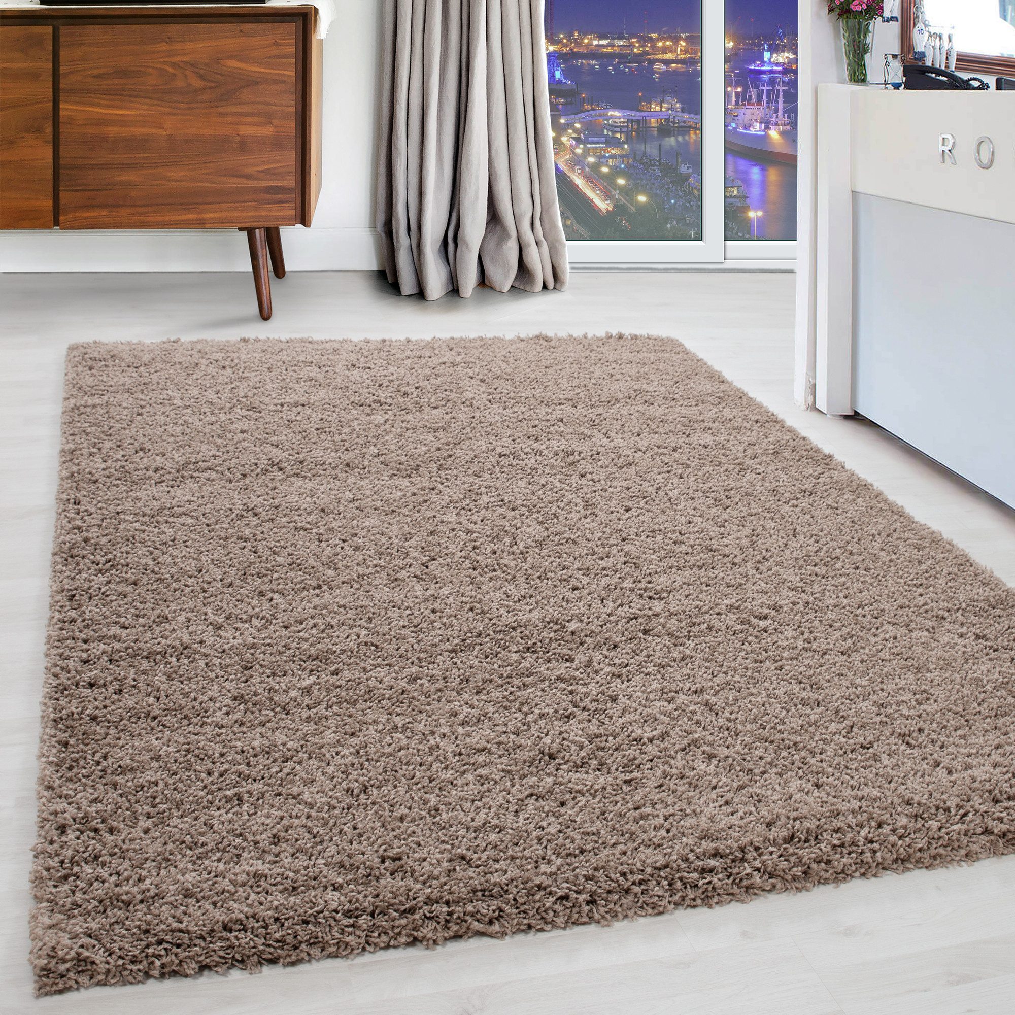 Carpettex Hochflor-Teppich Unicolor - Einfarbig, Läufer, Höhe: 50 mm, Teppi günstig online kaufen