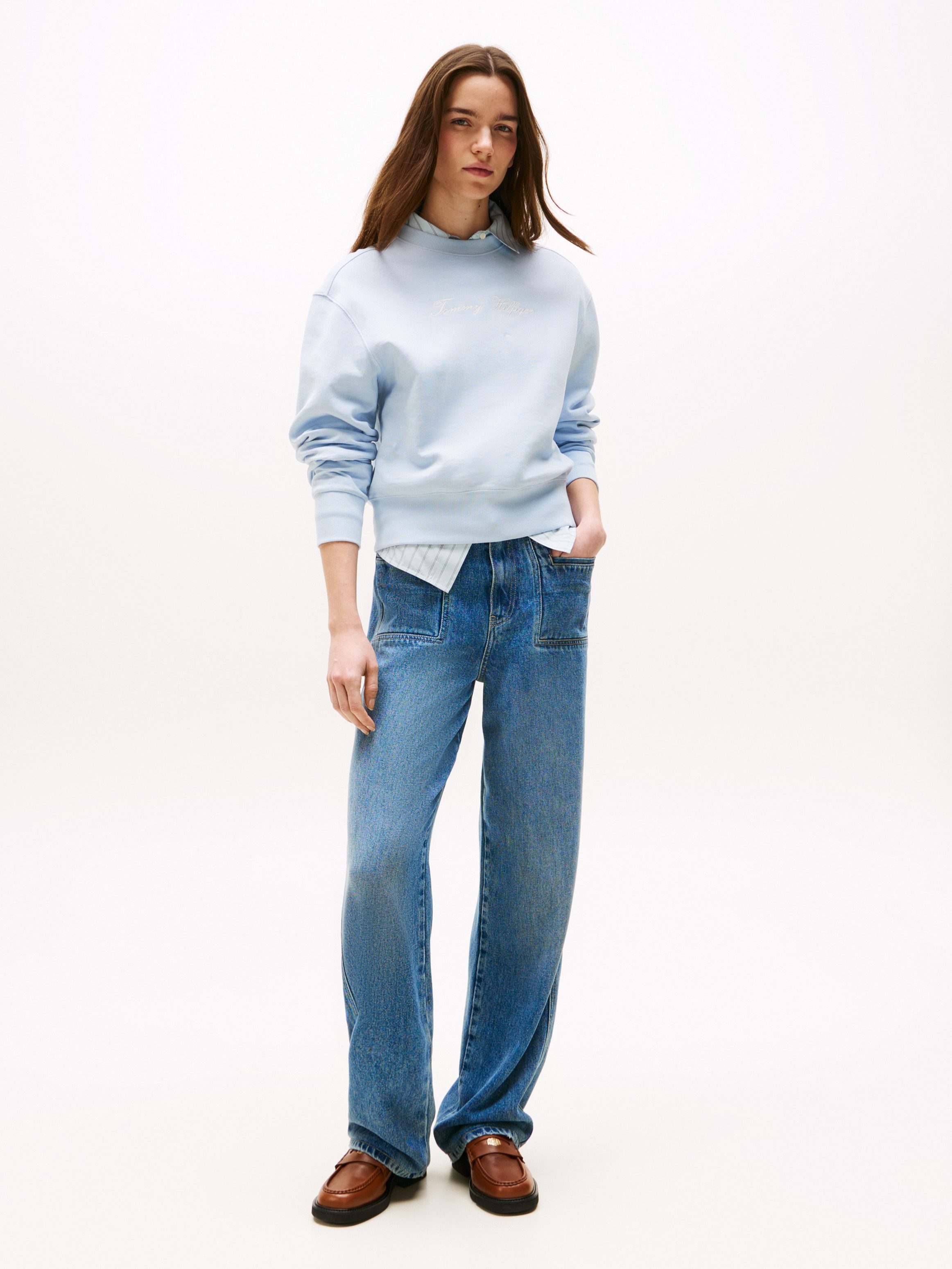 Tommy Hilfiger Sweatshirt SCRIPT REG PIQUE günstig online kaufen