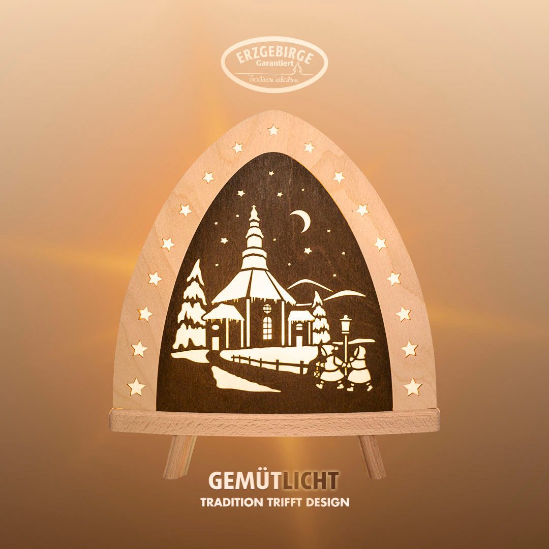 Weigla Lichterbogen LED Seiffen, Dekolampe aus Holz, NATUR-BRAUN, Made in G günstig online kaufen