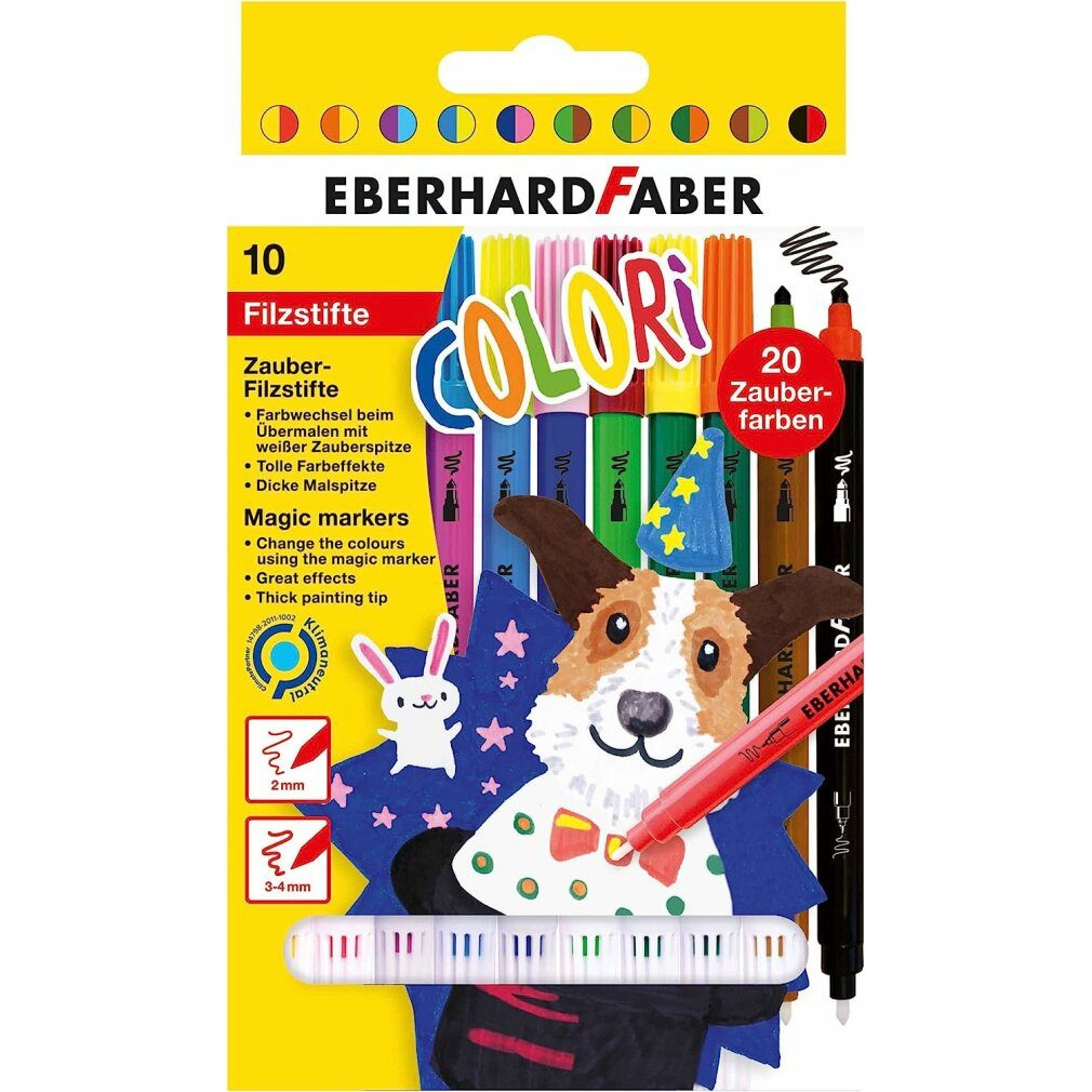 Eberhard Faber Filzstift Zaubermaler extra dick 10er-Pappetui für Kinder ab 3
