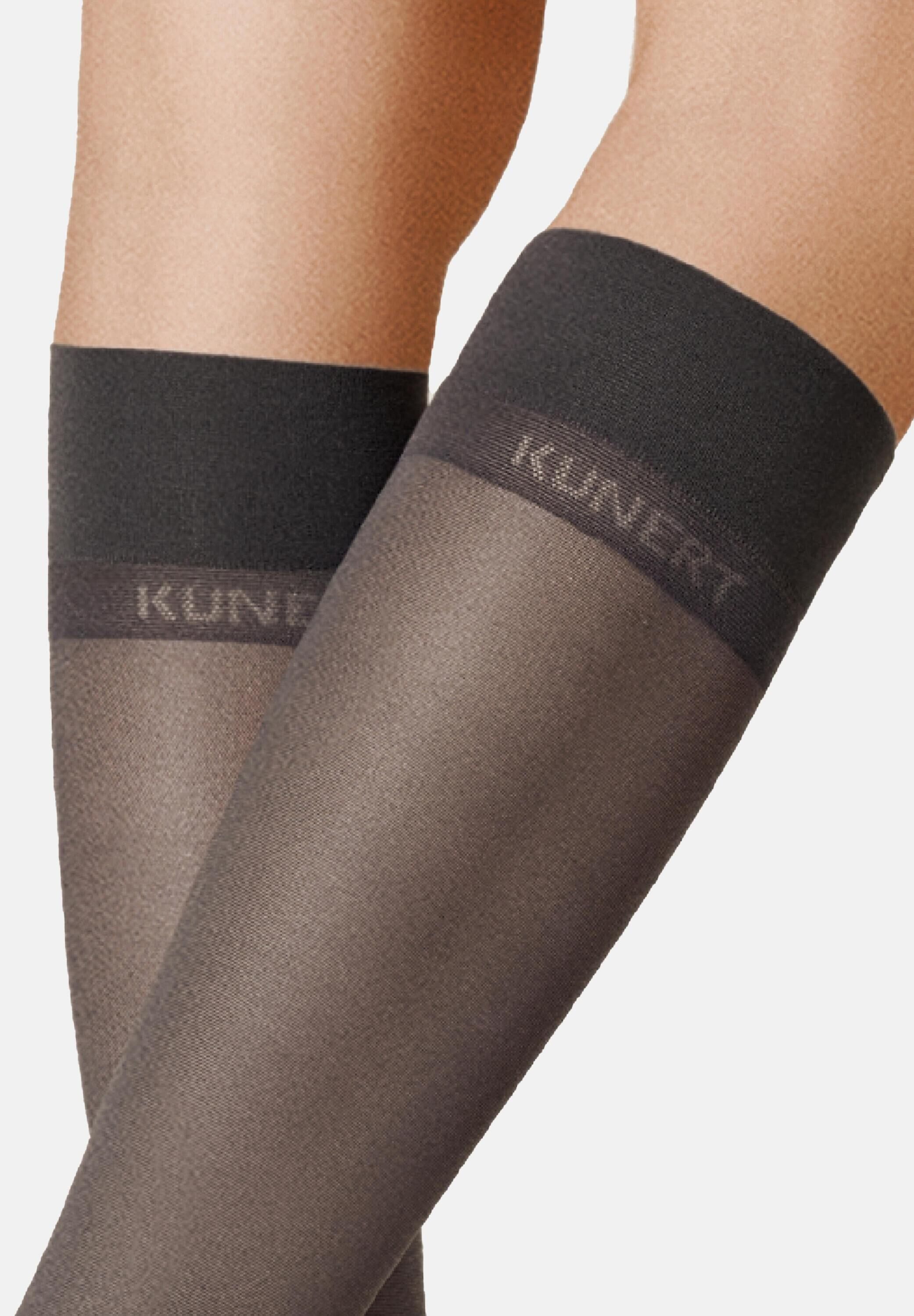 KUNERT Feinkniestrümpfe Satin Look 40 (1-Paar) Semi-blickdichte und glänzende Kniestrümpfe
