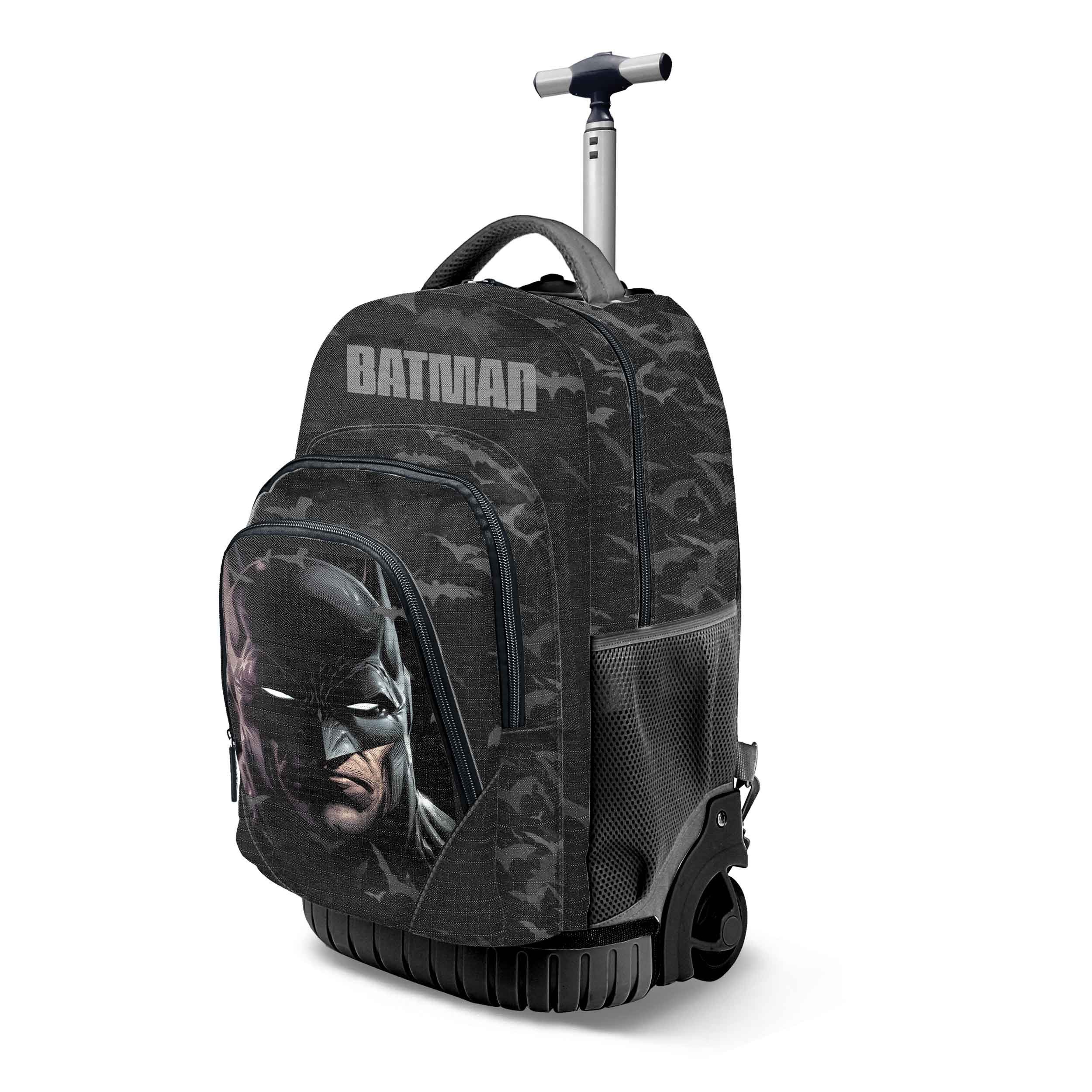 Karactermania Rucksack DC Comics Batman Trolley Schulranzen Tagesrucksack, Praktische Räder