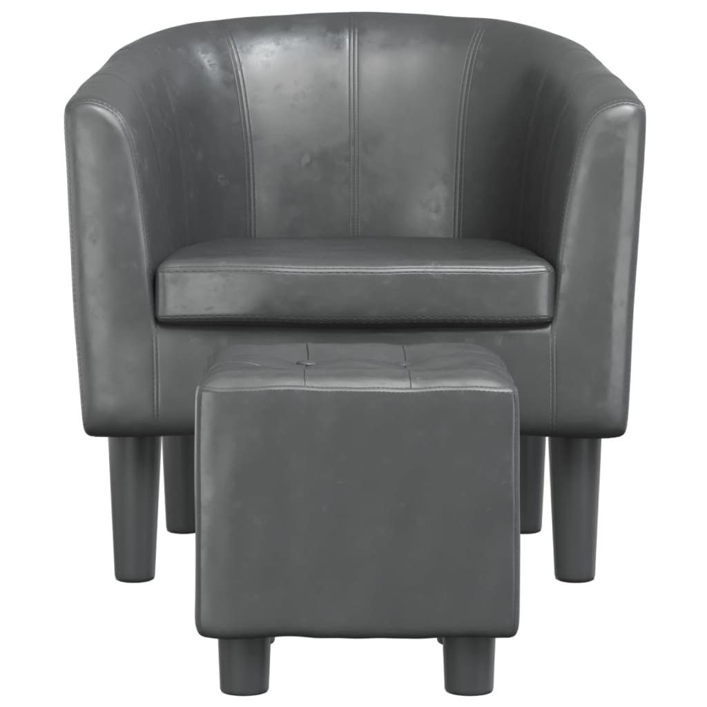 vidaXL Sessel Clubsessel mit Fußhocker Grau günstig online kaufen