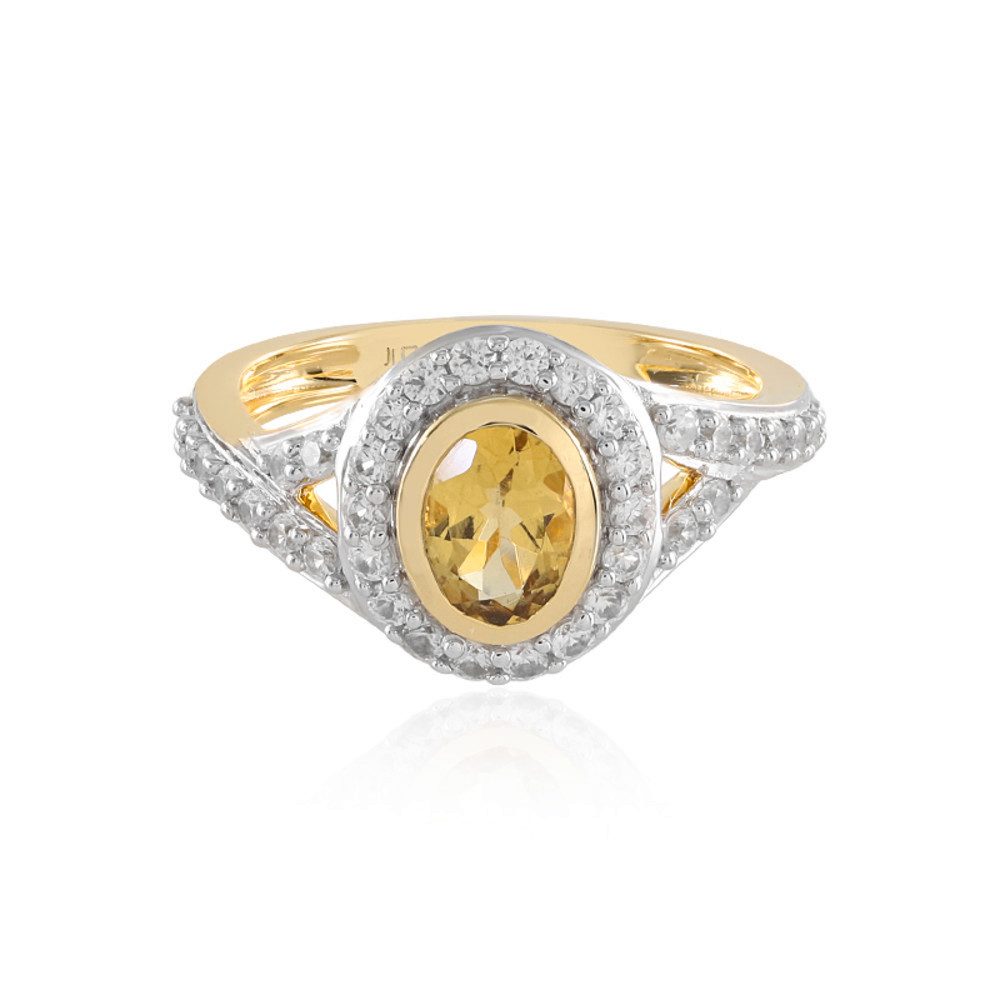 Silberring Cavill Ring Sterlingsilber vergoldet, Gelber Beryll 0,63 ct Oval