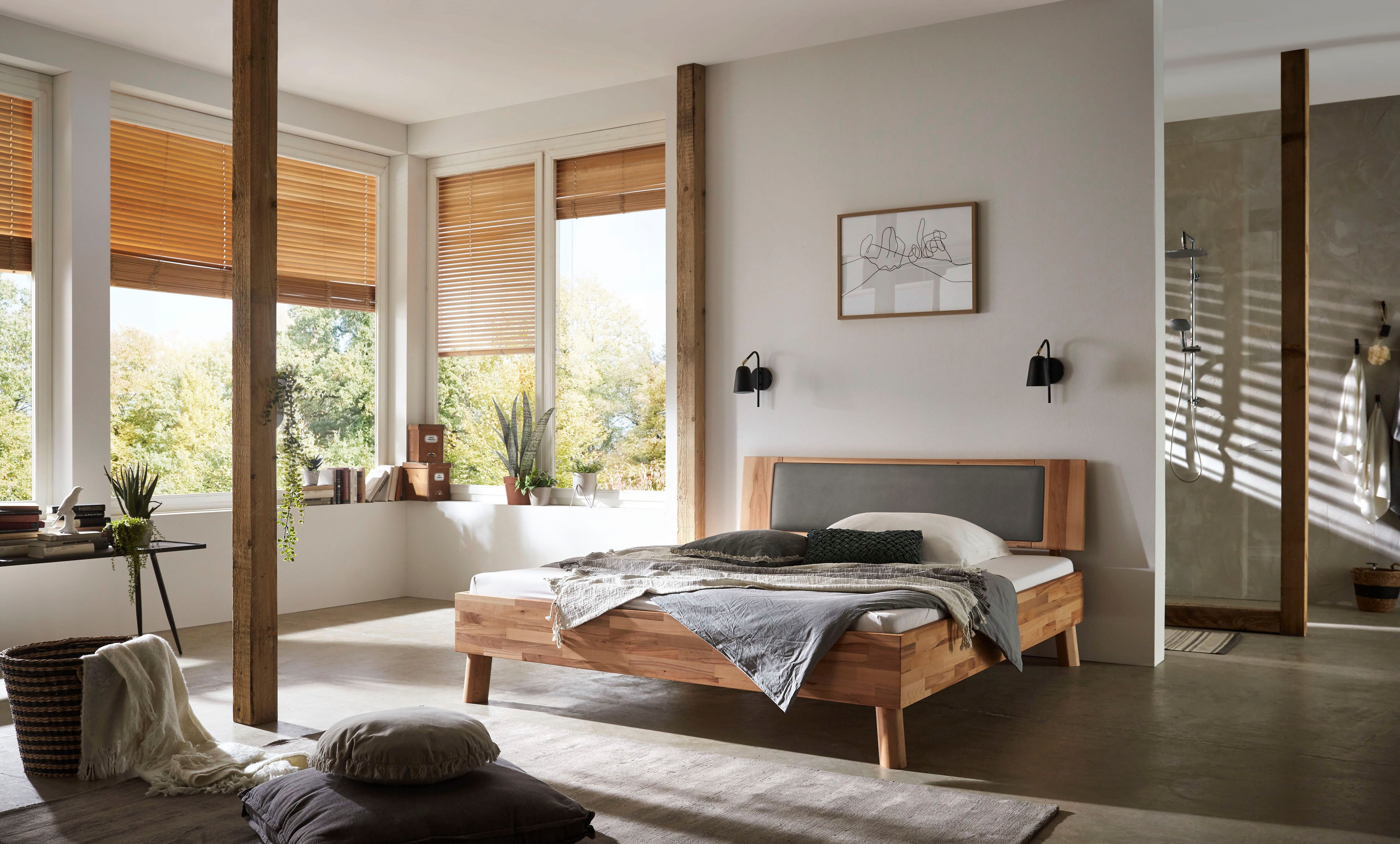 Home affaire Massivholzbett Chavot IV inkl. gepolstertem Kopfteil, wahlweis günstig online kaufen