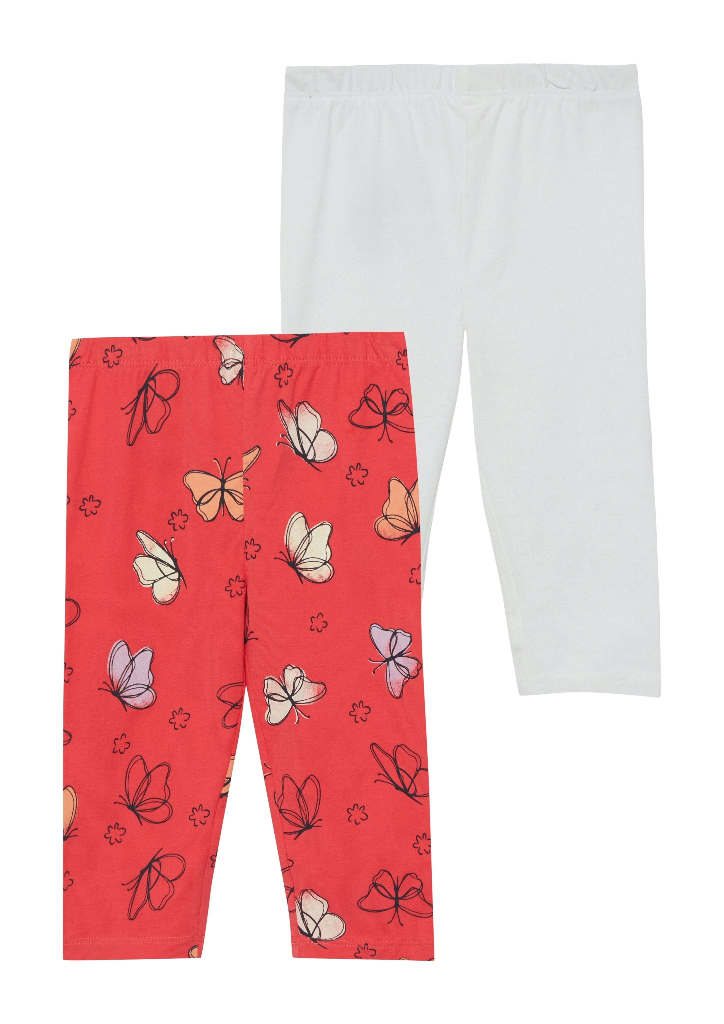 s.Oliver Junior 3/4-Leggings (2-tlg) im 2er Pack, aus Baumwollmischung, mit elastischem Bund – Bild 2 von 2