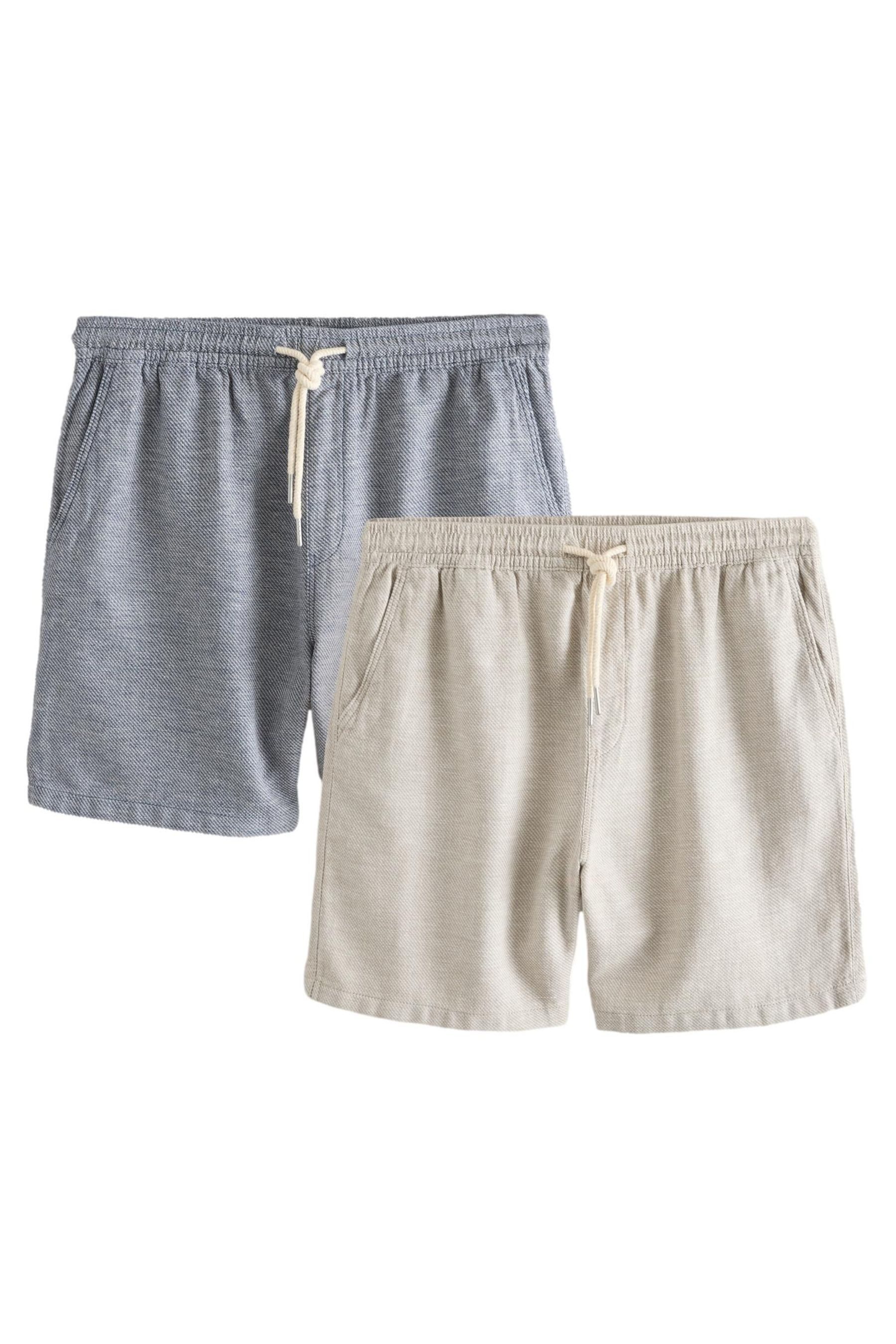 Shorts Shorts mit Elastikbund aus Leinengemisch, 2er-Pack