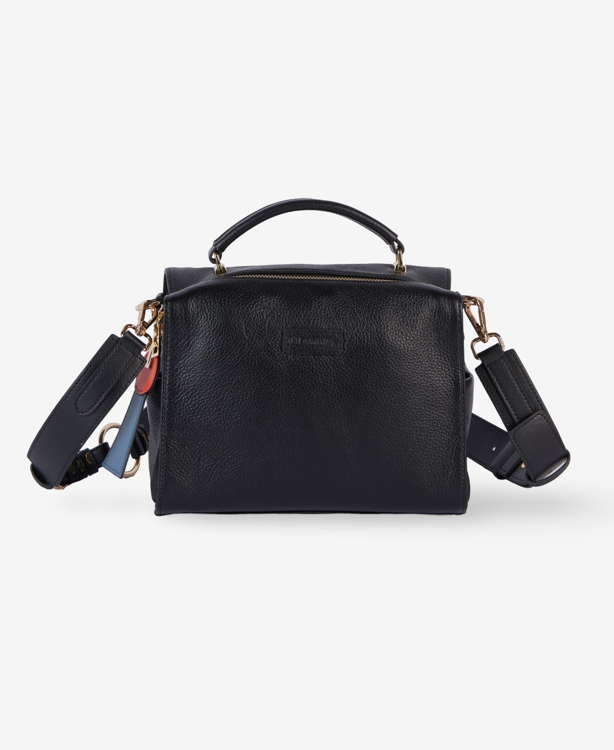 GLAMIRA Handtasche UrbanSphere Schwarze Handtasche mit Henkel (1-tlg), echt Leder
