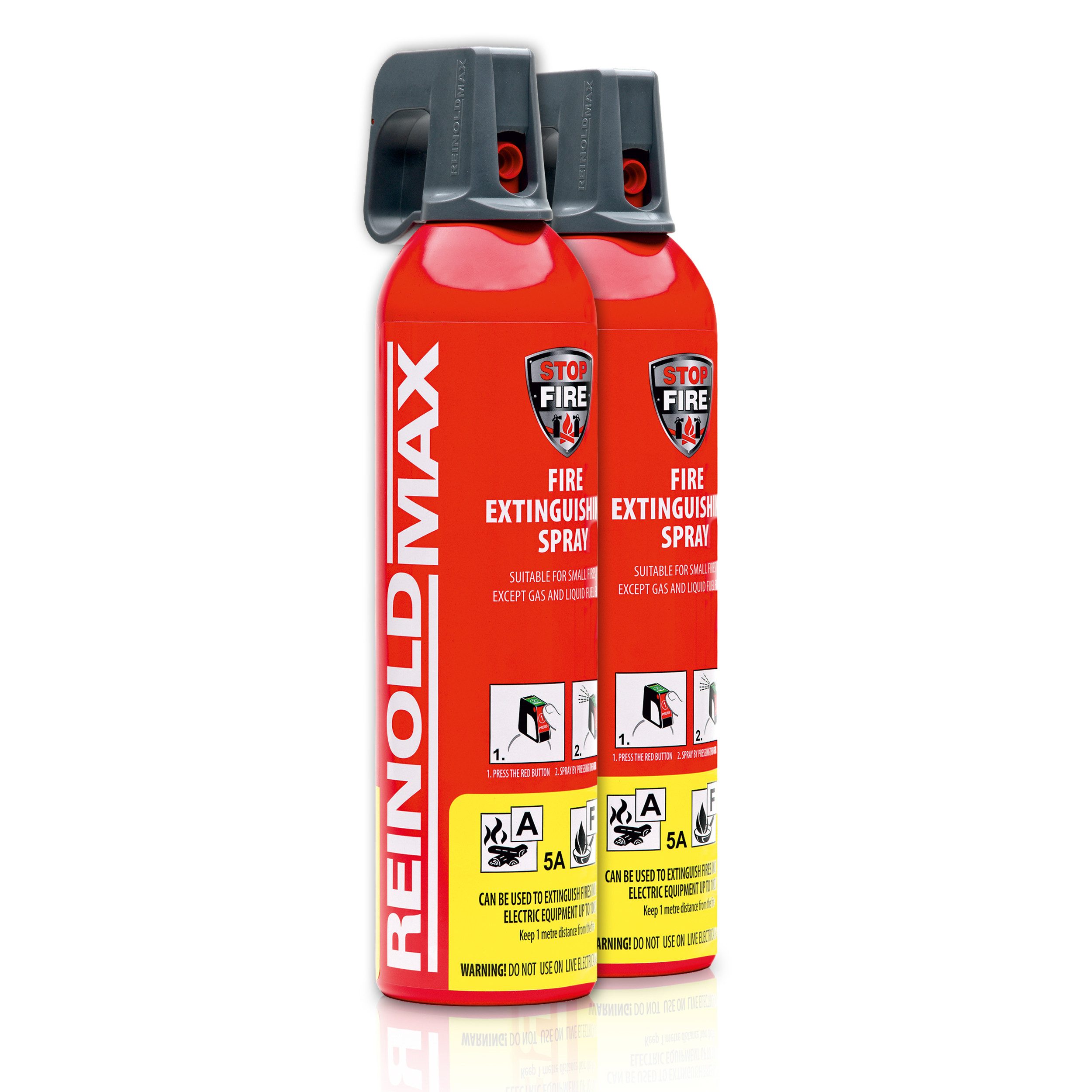 Xenotec Feuerlöschspray XENOTEC Premium Feuerlöschspray– REINOLDMAX– ohne Wandhalter, Dauerdruck, Wasser, Löschschaum AFFF 1 %, N2, (2-St) Auto, Wohnung, Wohnmobil, Garten, Grill