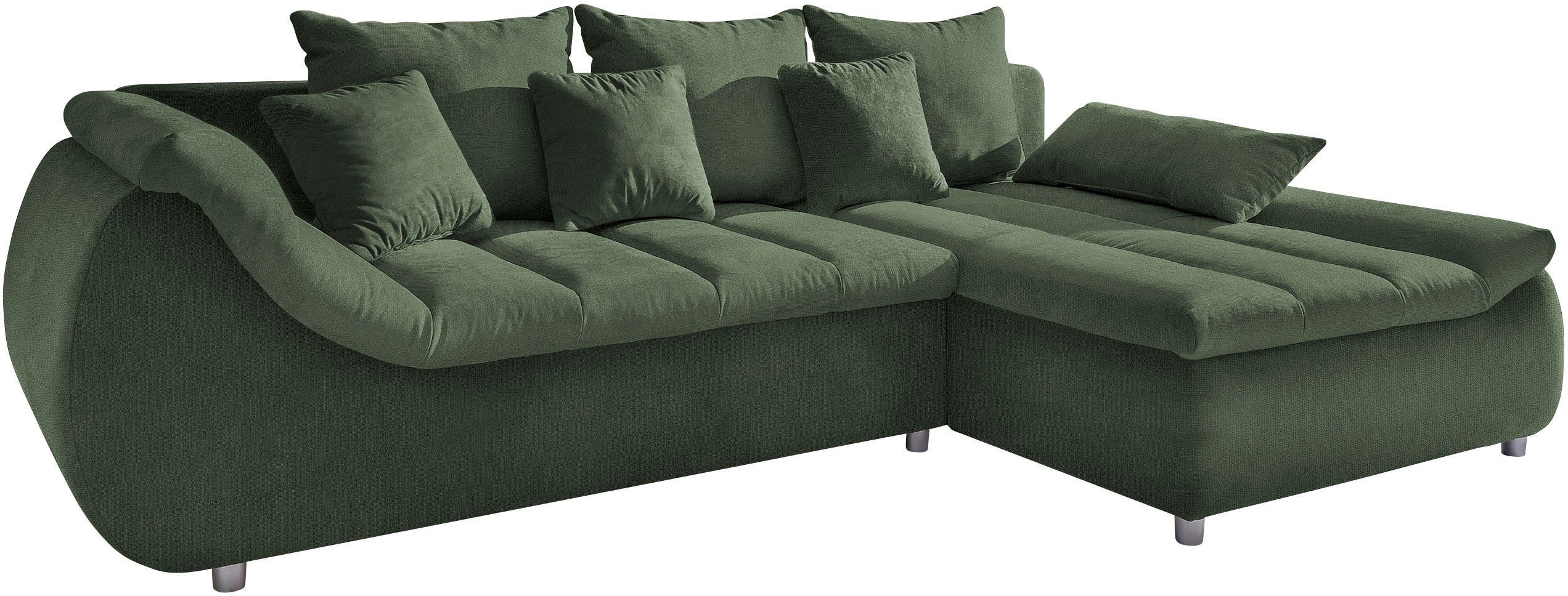 Home affaire Ecksofa Imola, bequem, aktuelle Steppung im Sitz, L-Form, Breite 270cm, wahlweise mit Bettfunktion