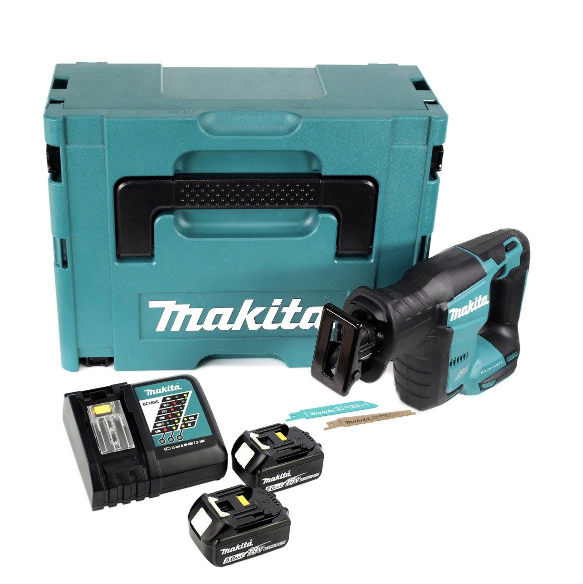 Thumbnail - Makita Reciprosäge DJR 188 RTJ Akku Reciprosäge 18 V Brushless Säbelsäge im Makpac + 2x