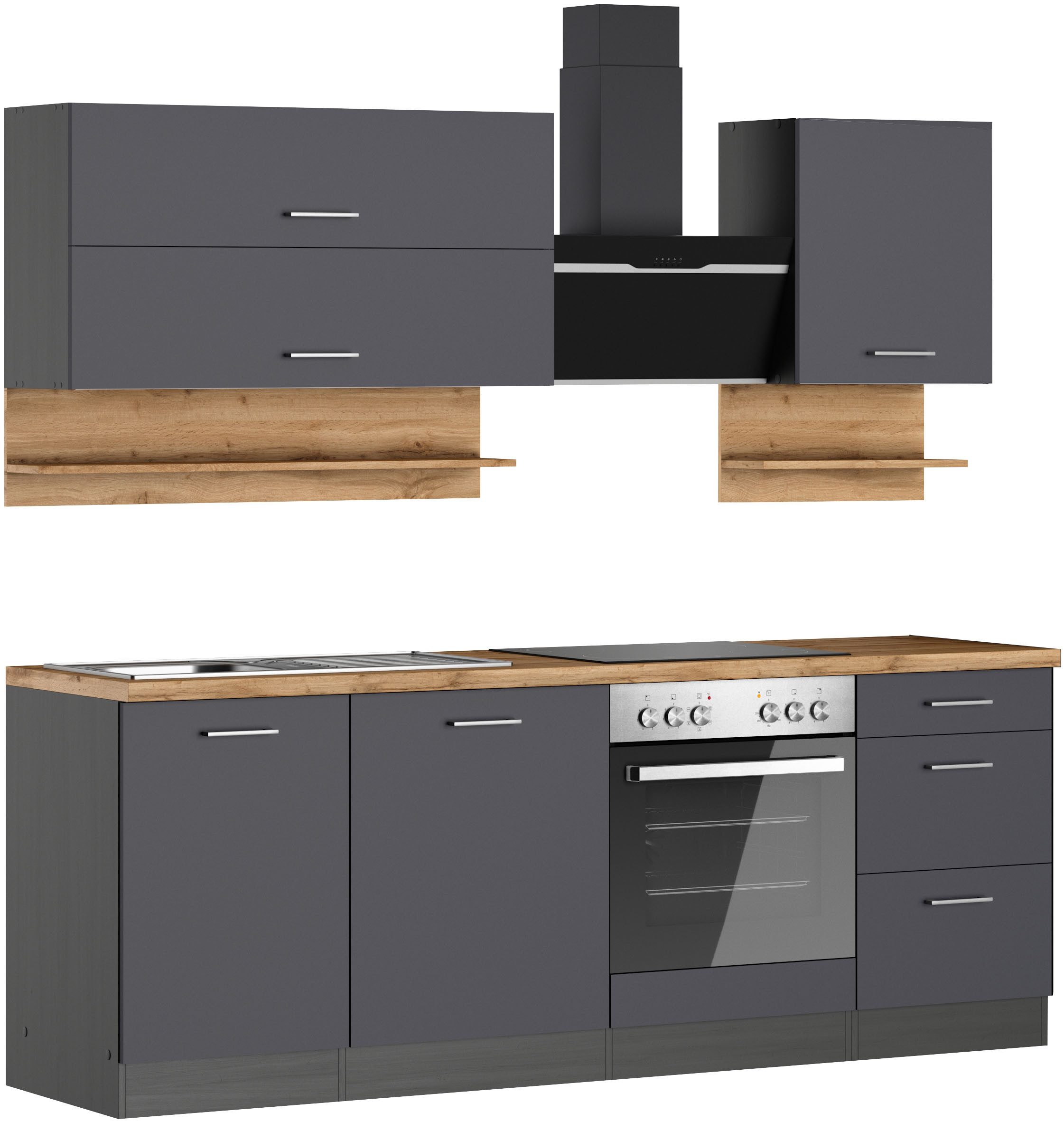KOCHSTATION Küchenzeile KS-Milan, 220 cm breit, günstig online kaufen