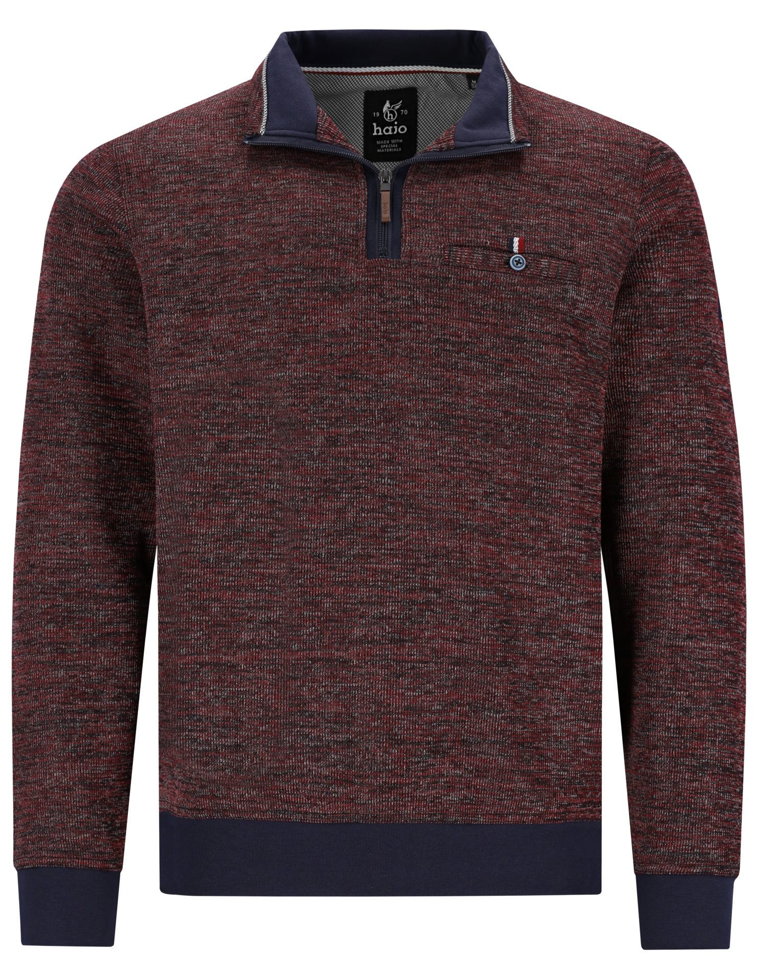 Hajo Sweatshirt Herren Sweatshirt Troyer Kragen günstig online kaufen