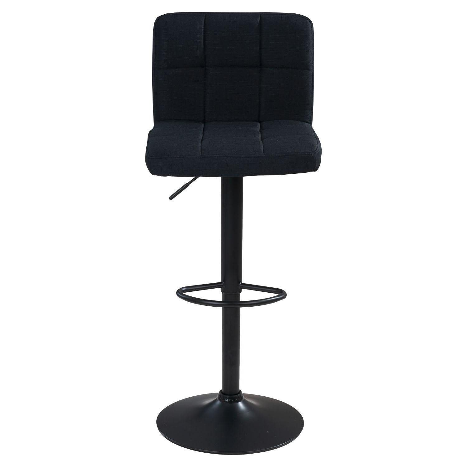 Barhocker, Schwarz, Metall, Webstoffbezug, Höhenverstellbar
