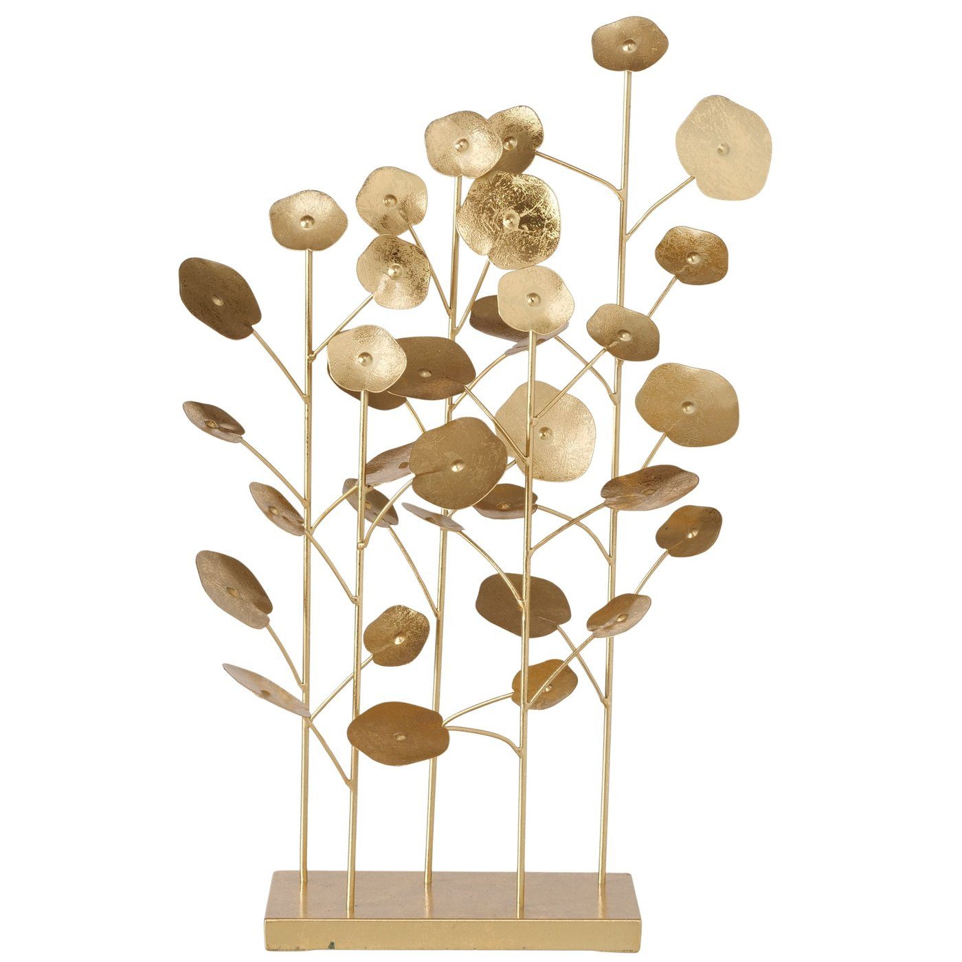 MF Dekoobjekt Dekoaufsteller Valdoria Metall Antikgold Blattdesign 55cm (1 St)