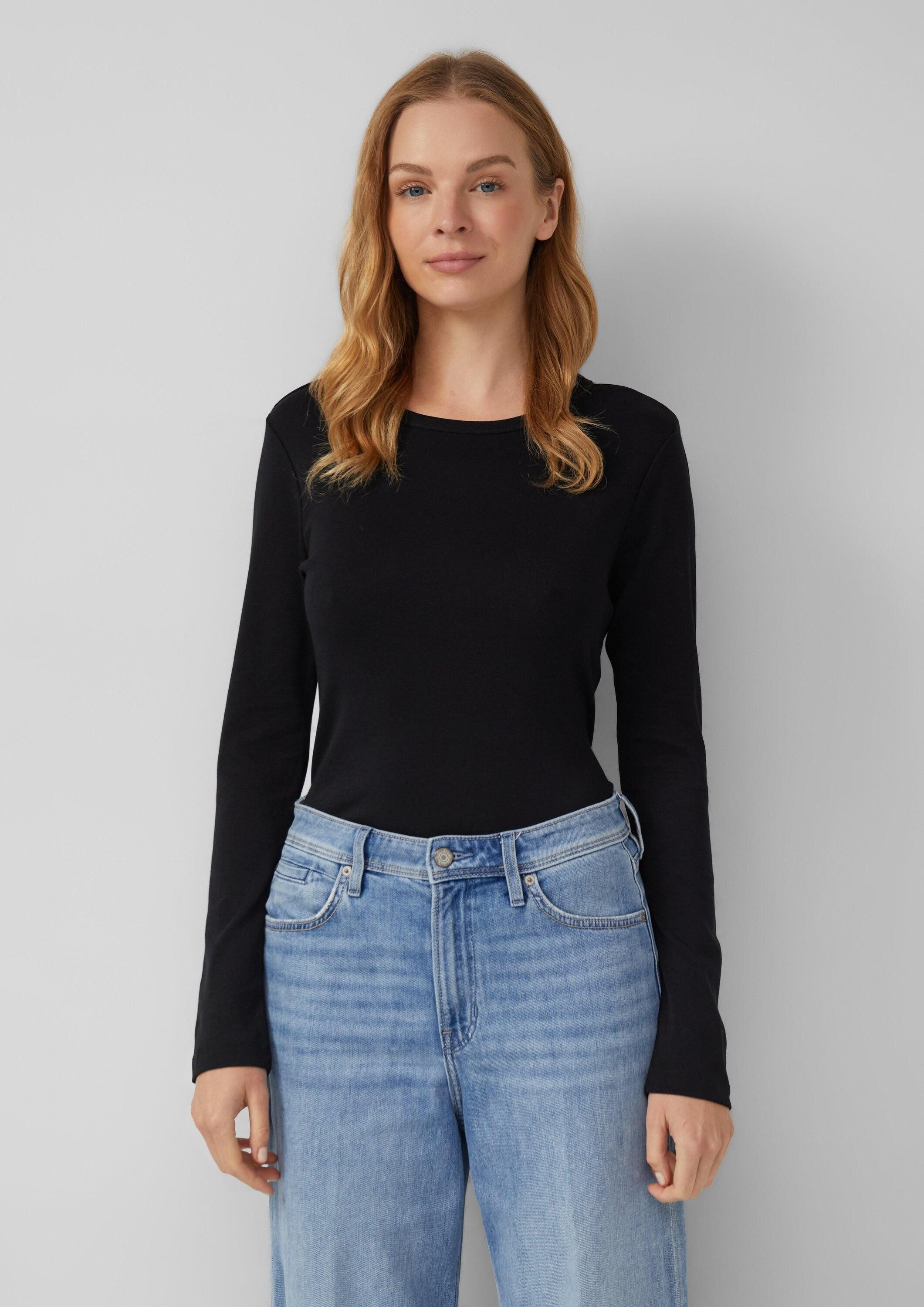 s.Oliver Langarmshirt T-Shirt Geripptes Slim-Fit-Longsleeve im 2er-Pack