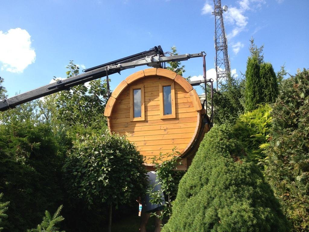 Thumbnail - JVmoebel Fasssauna Saunafass Fasssauna Sauna Holzsauna Runde Holz Saunas 6-8 Personen, BxTxH: 1.97 x 3.5 x 2.08 cm, 46,0...