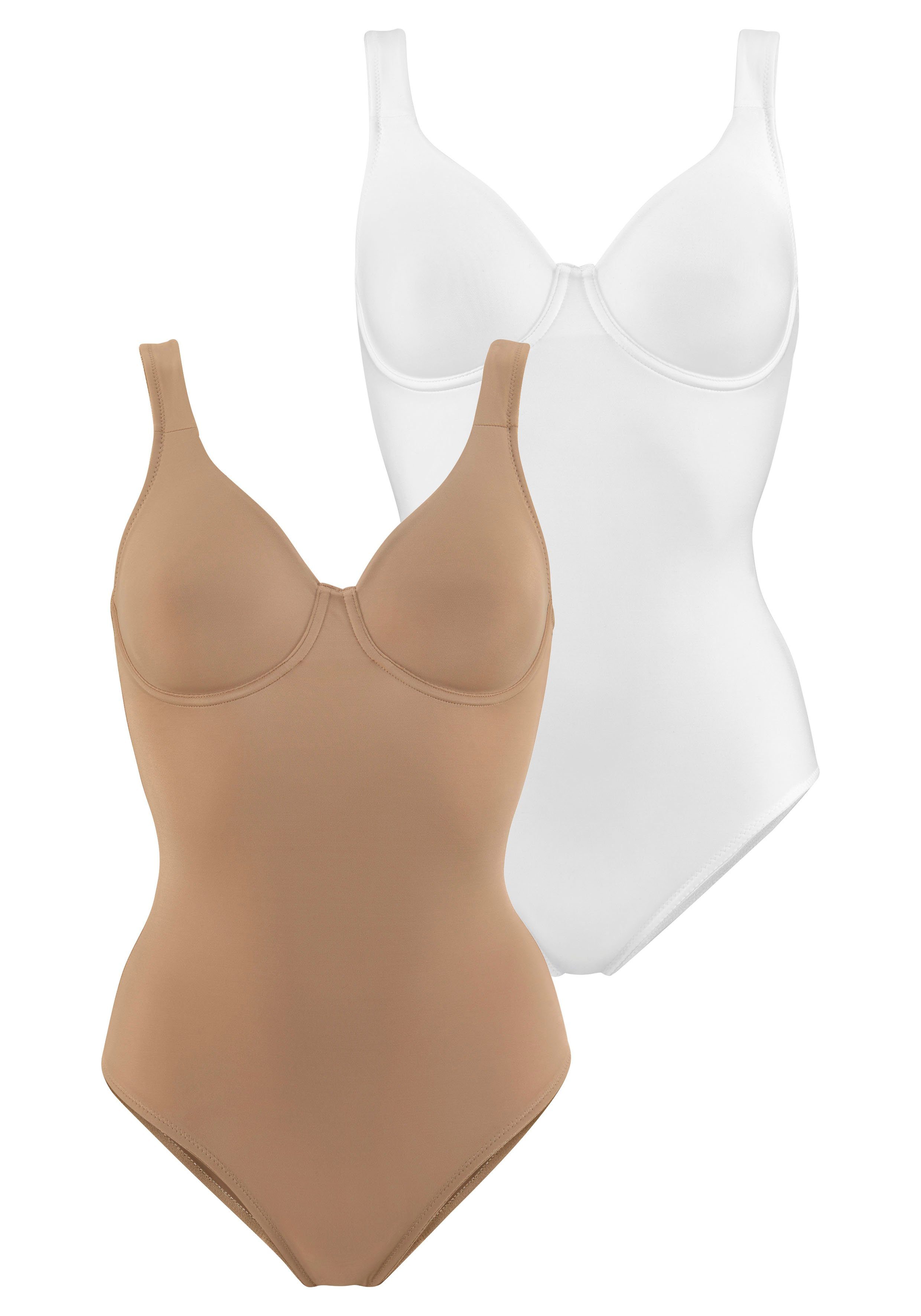 Nuance by Lascana T-Shirt-Body (Packung, 2 Stück) mit Bügel, mit bodyforming Effekt, Shape wear Body, Shaping Body – Bild 2 von 5