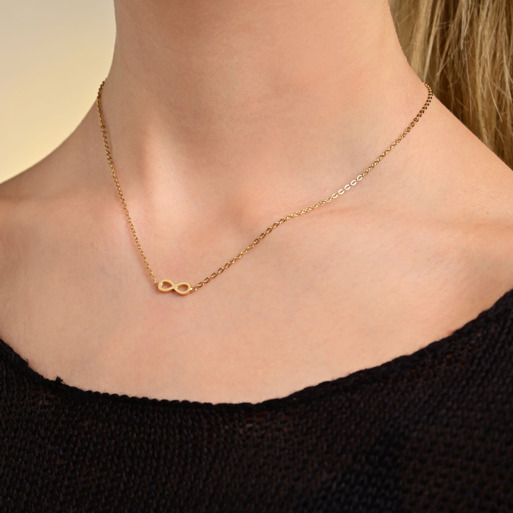 Adelia´s Kette ohne Anhänger Halskette – Ankerkette Unendlichkeitszeichen aus Edelstahl 43 cm, Perfekt zum Verschenken an besondere Menschen
