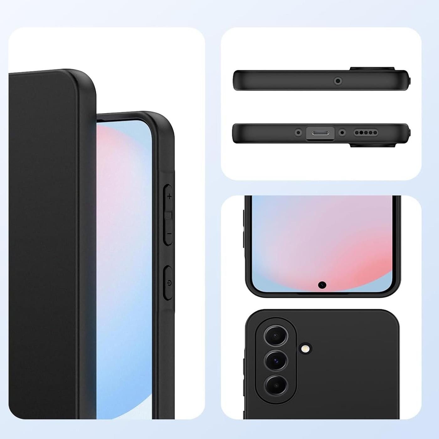 CoolGadget Handyhülle Black Series Handy Hülle für Samsung Galaxy A36 5G 6,7 Zoll, Edle Silikon Schlicht Robust Schutzhülle für Samsung A36 5G 5G Hülle
