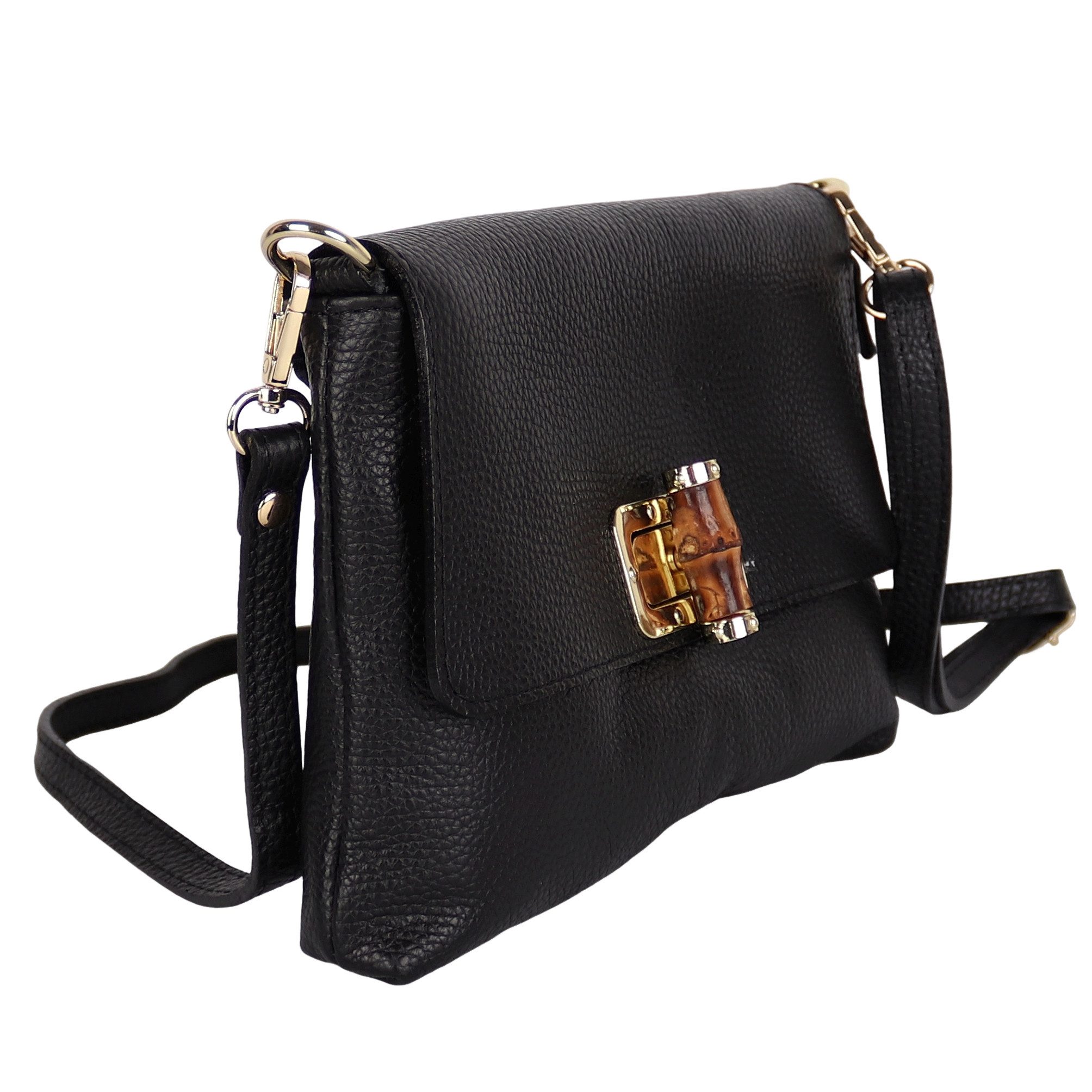 MIRROSI Umhängetasche Damen Crossbody Bag, Echtleder Made In Italy, ca. 24x17x8cm aus Echtleder