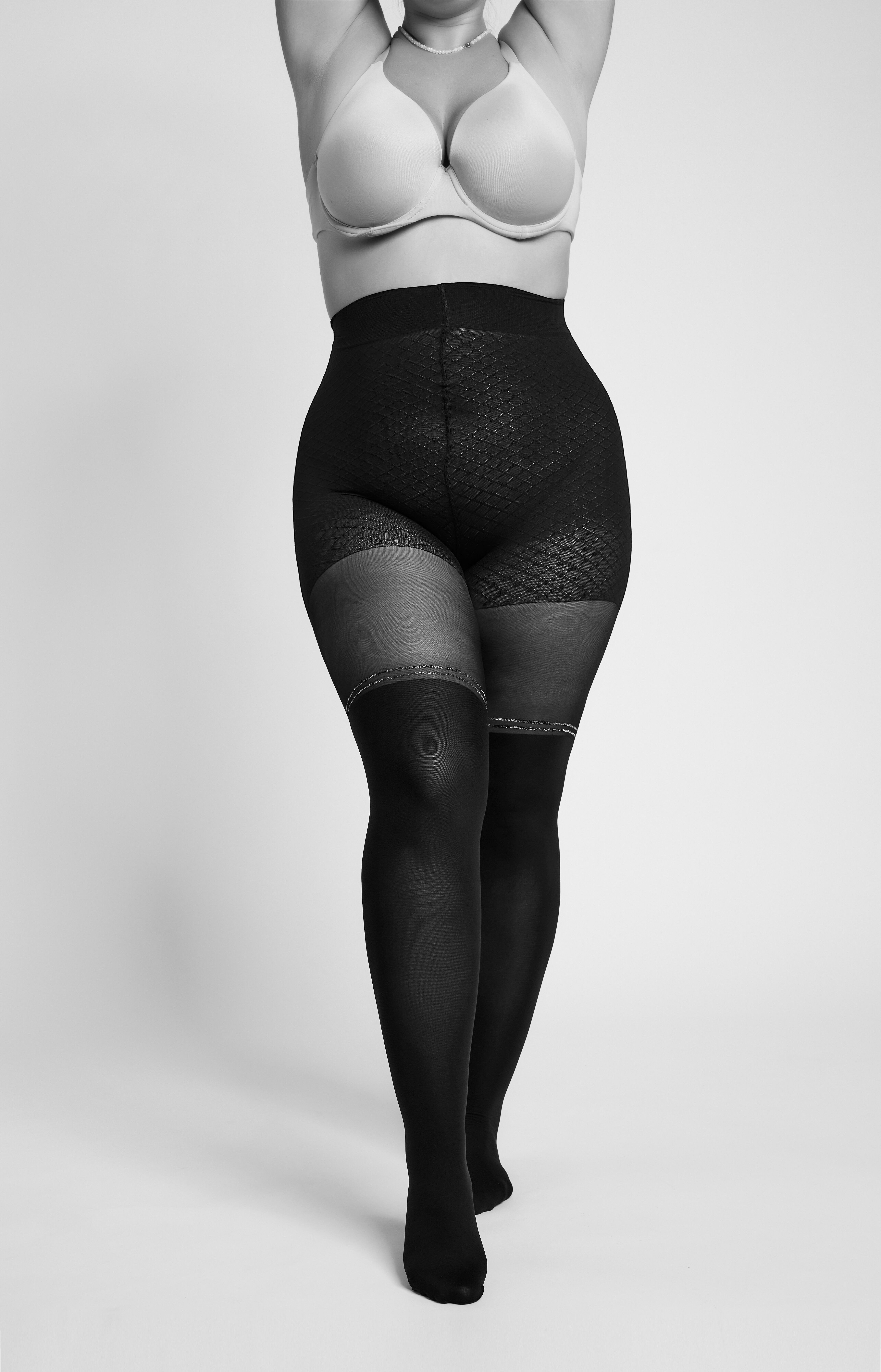Camano Overknee-Strumpfhose fine curvy 70 DEN DEN 70/30, Glitzerstreifen, C günstig online kaufen