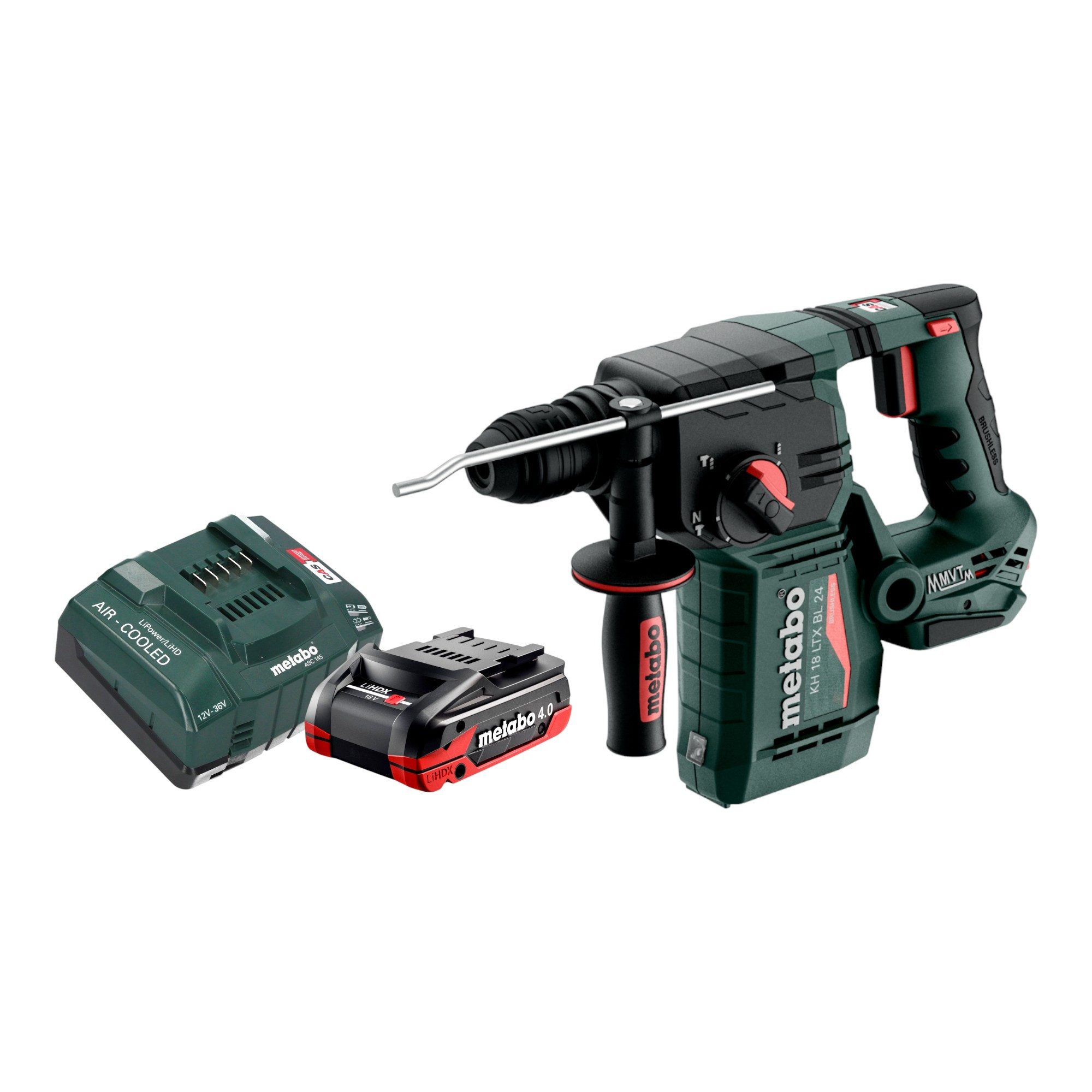 metabo Schlagbohrmaschine KH 18 LTX BL 24 18 V 2,2 J SDS Plus + 1x LiHDX Akku 4,0Ah + Lader