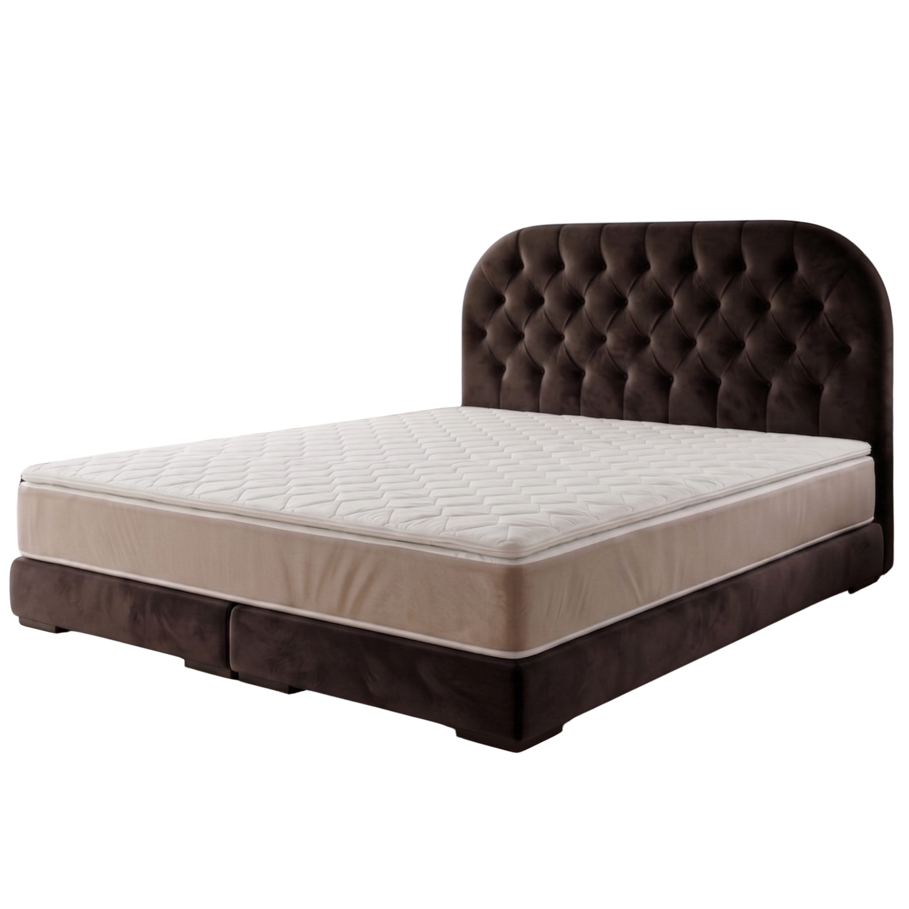 A&J MöbelLand GmbH Polsterbett LEON mit Kopfteil - Stilvolles Bettgestell für Ihr Schlafzimmer (Länge: 209 cm, Höhe Kopfteil: 110 cm, 4 Kopfteil-Varianten, 7 Größen zur Auswahl, Modernes Design, TOP ANGEBOT!, Inklusive Bettgestell), Komplettgestell-Set