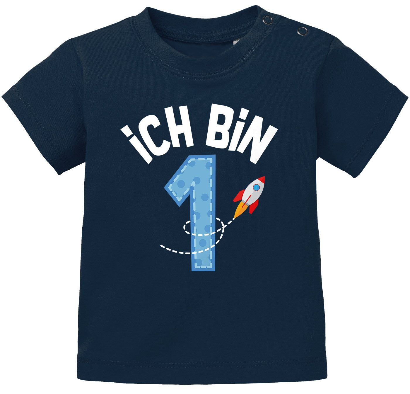 MoonWorks Print-Shirt Baby T-Shirt 1. Geburtstag Geburtstagsshirt Ich bin 1 Zahl Alter