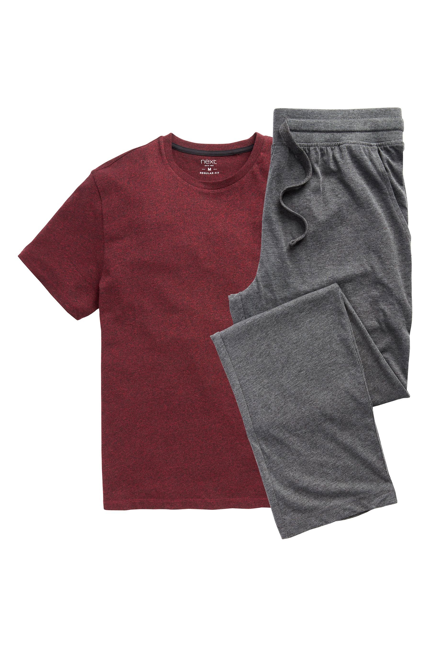 Next Pyjama (2 tlg) Dark Red/Charcoal Grey