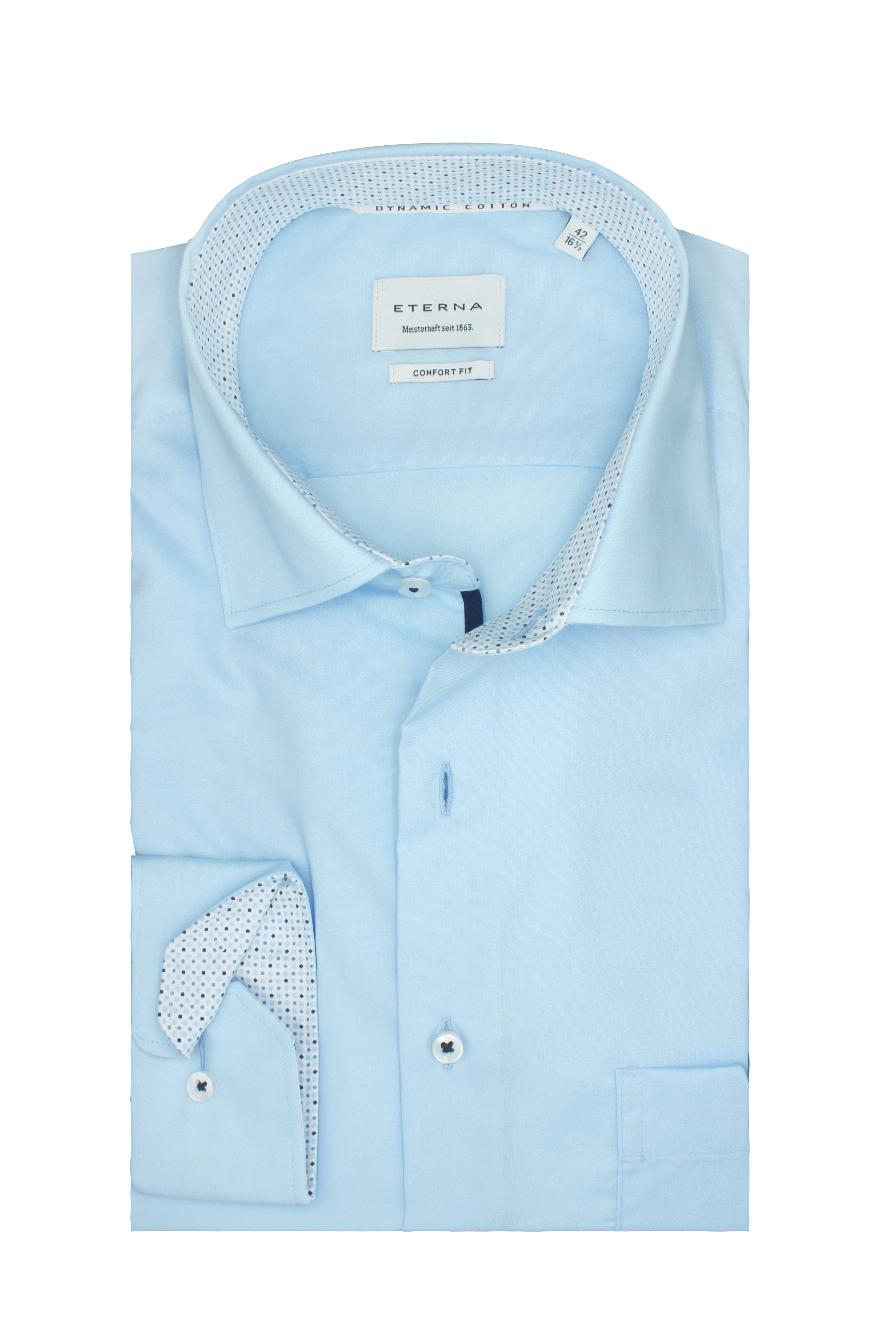 Eterna Langarmhemd Comfort Fit I Hellblau günstig online kaufen