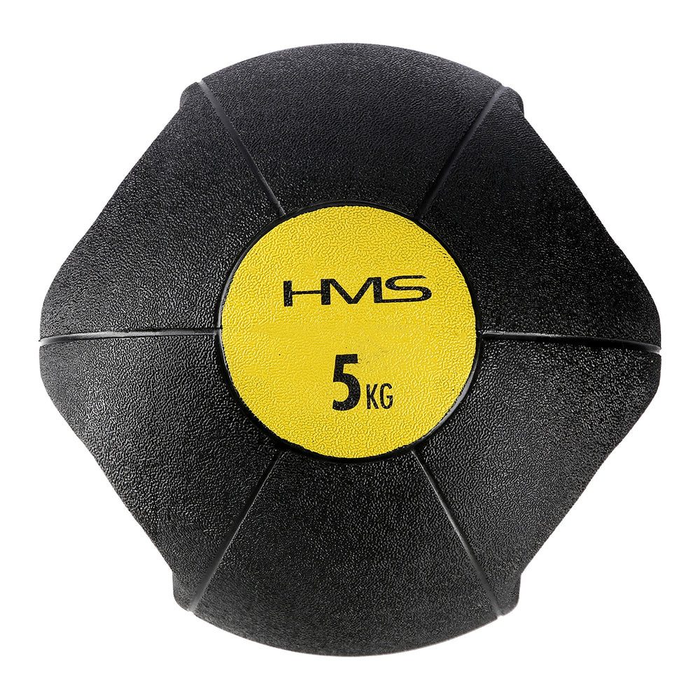 HMS Medizinball Gewichtsball Fitnessball Krafttraining (Spar-Set, 1-St., Ø 26 cm rutschfest), rutschfeste Doppelgriffe, robuster Gummi, sandgefüllt