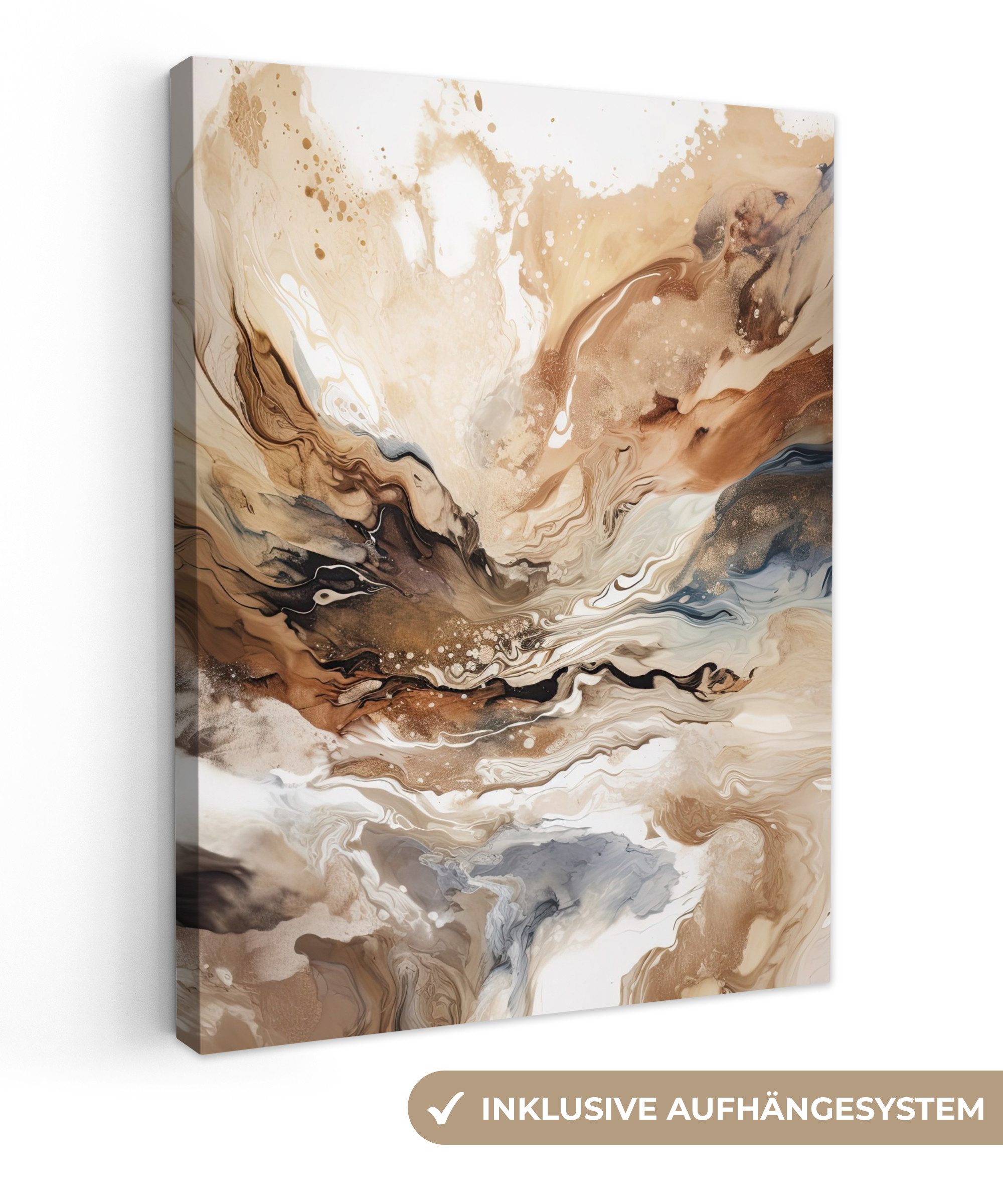 Leinwandbild Abstrakt - Kunst - Farbe - Beige - Modern