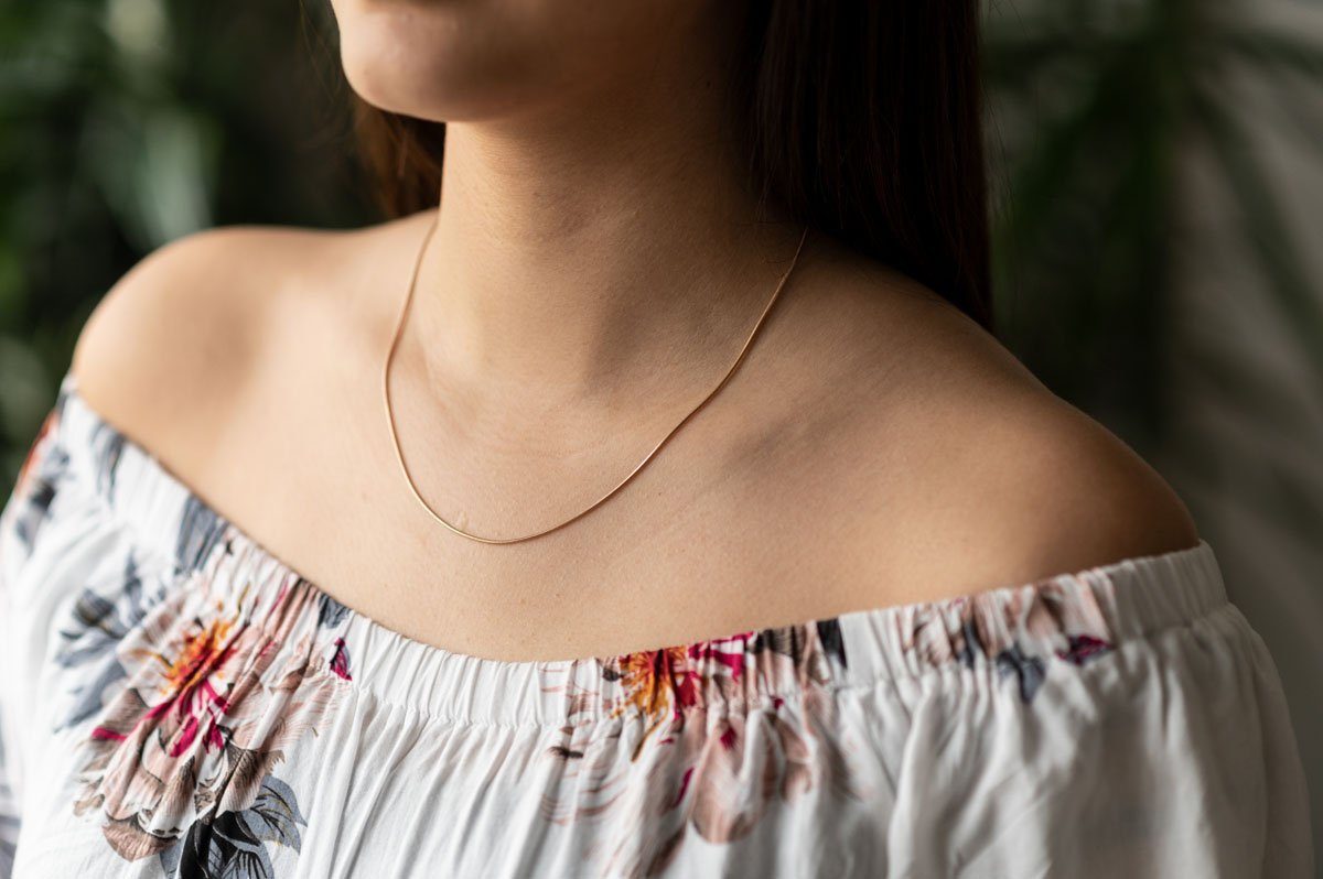 Materia Schlangenkette Damen Rosegold Halskette 1,2mm 40-70cm K114, Sterlin günstig online kaufen