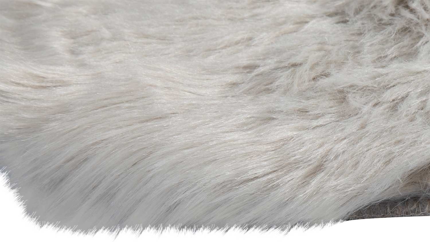 Fellteppich Deko-Fell FUR, Grau, Ø 32 cm, Kunstfell, rund
