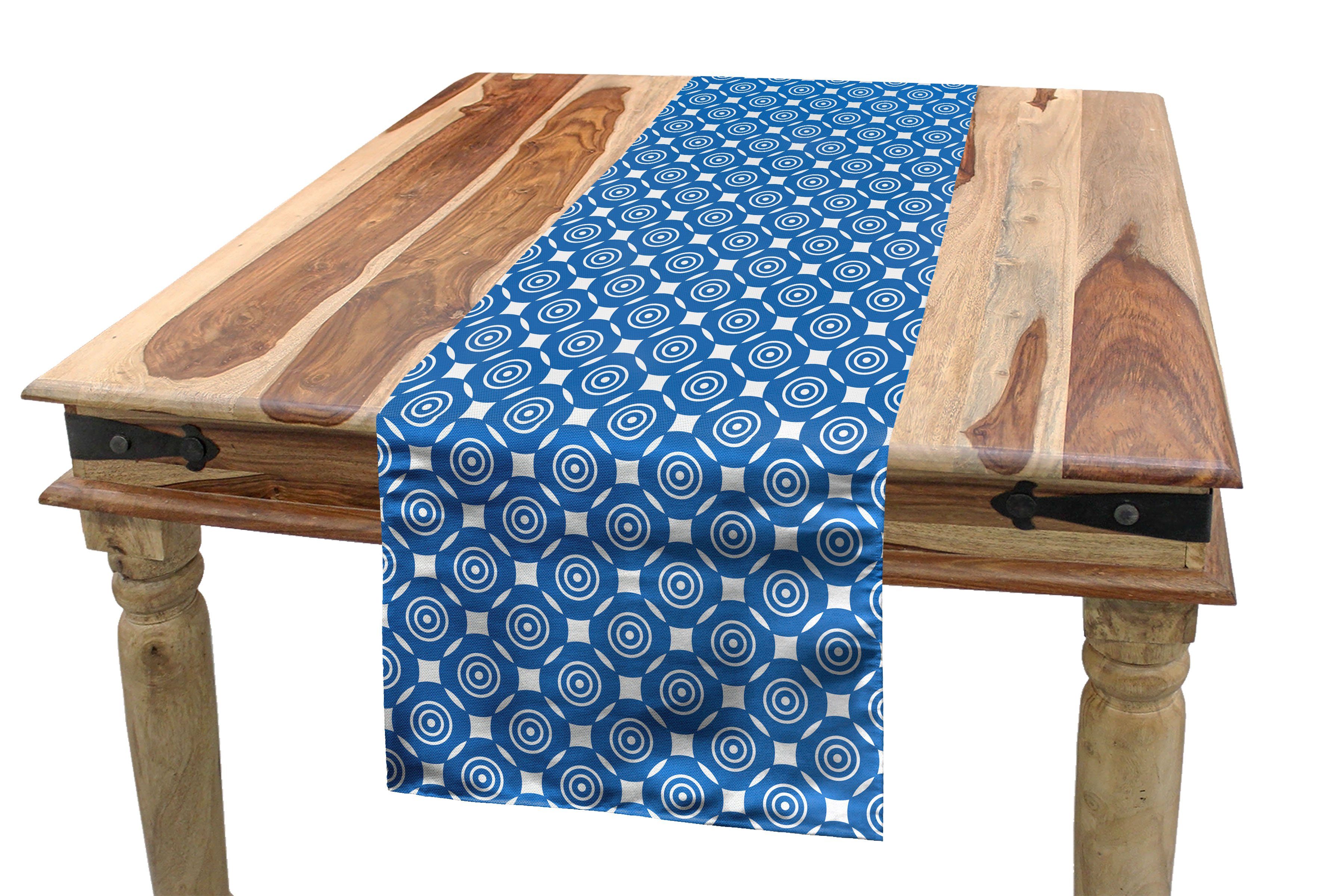 Abakuhaus Tischläufer Esszimmer Küche Rechteckiger Dekorativer Tischläufer, Blau und weiß Rechteckige Formen