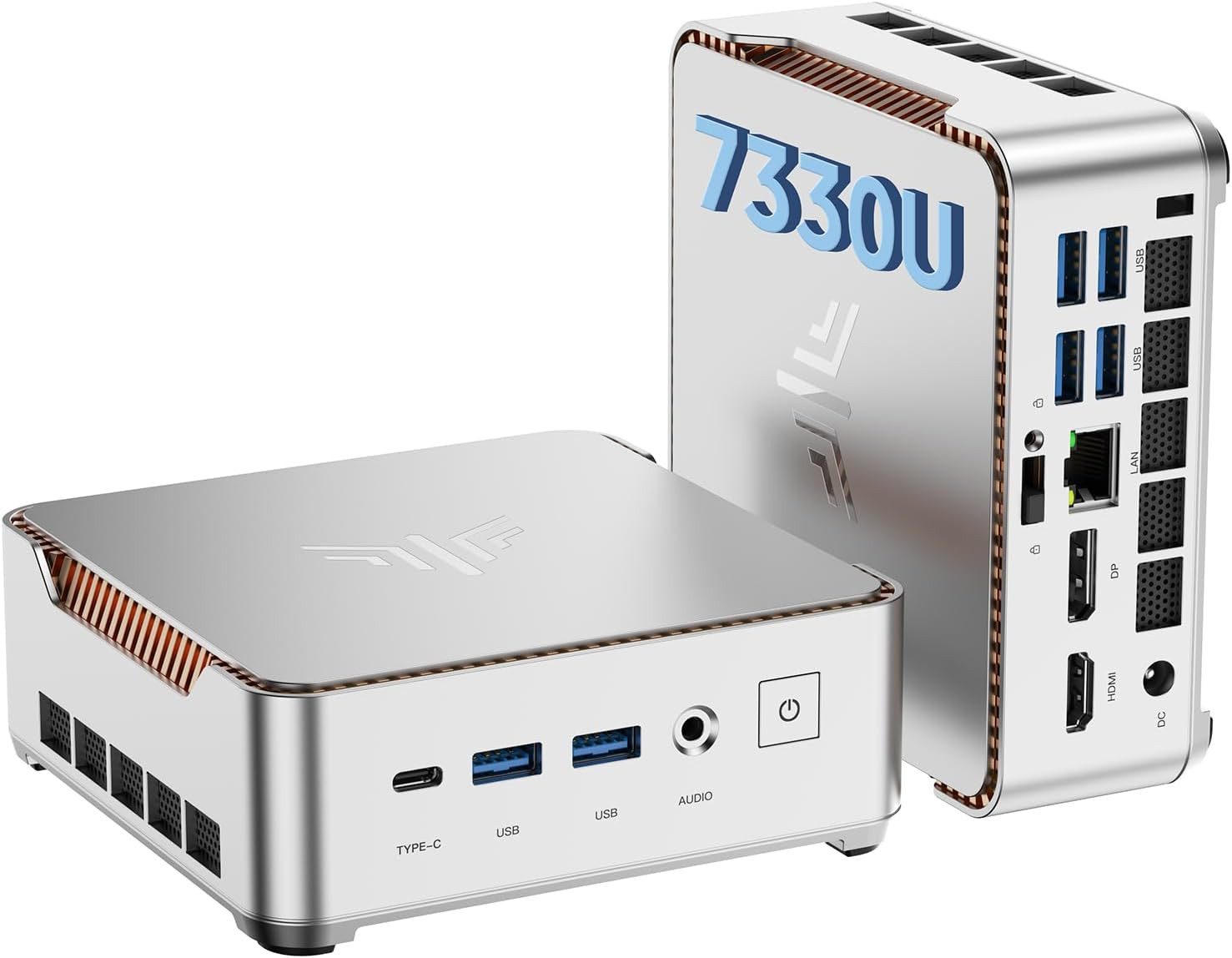 NiPoGi P2 Mini PC W-11 Pro, 4C/8T, 16GB LPDDR4X, 256 GB SSD, AMD Ryzen 7330U Mini-PC (AMD Ryzen 3 7330U 7330U, AMD Radeon™ Graphics, 16 GB RAM, 256 GB SSD, Lüfterkühlung, bis zu 4,3 GHz, 4K Triple Mini Desktop Computer für Homeoffice & Büro)