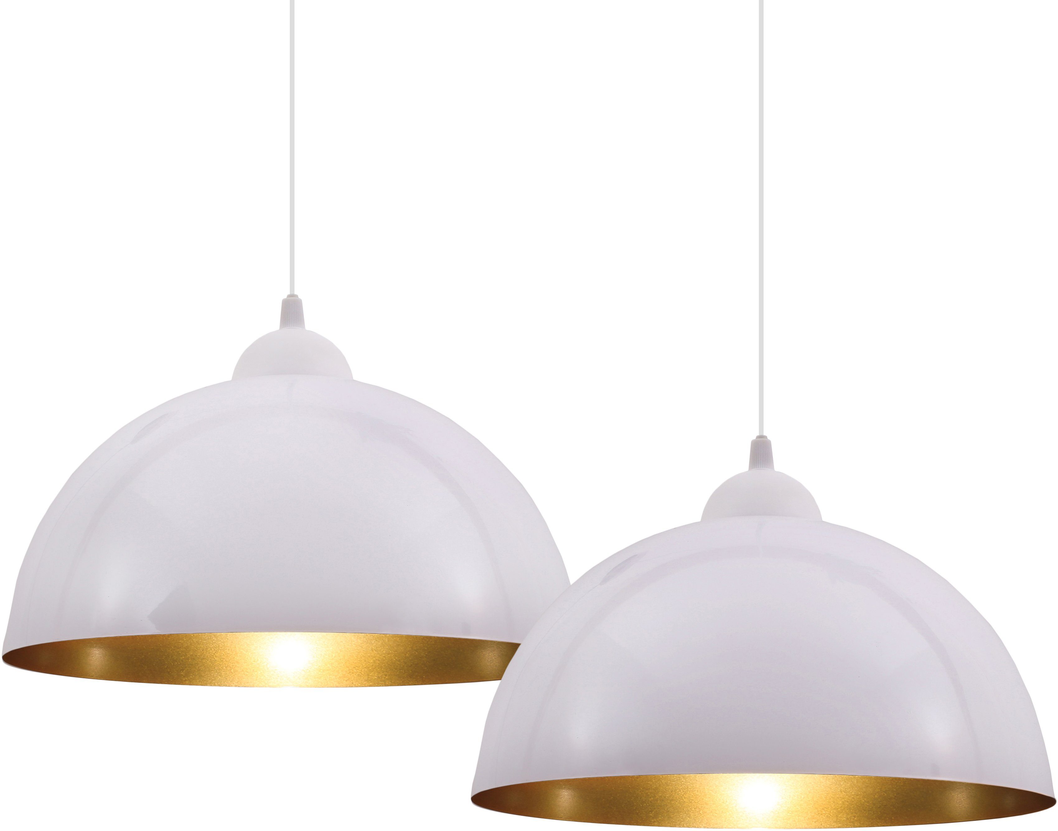 Wohnzimmer B.K.Licht ohne E27 Hängeleuchte Pendelleuchte weiß-gold Design Esszimmer Hängelampe Auriga, Leuchtmittel,