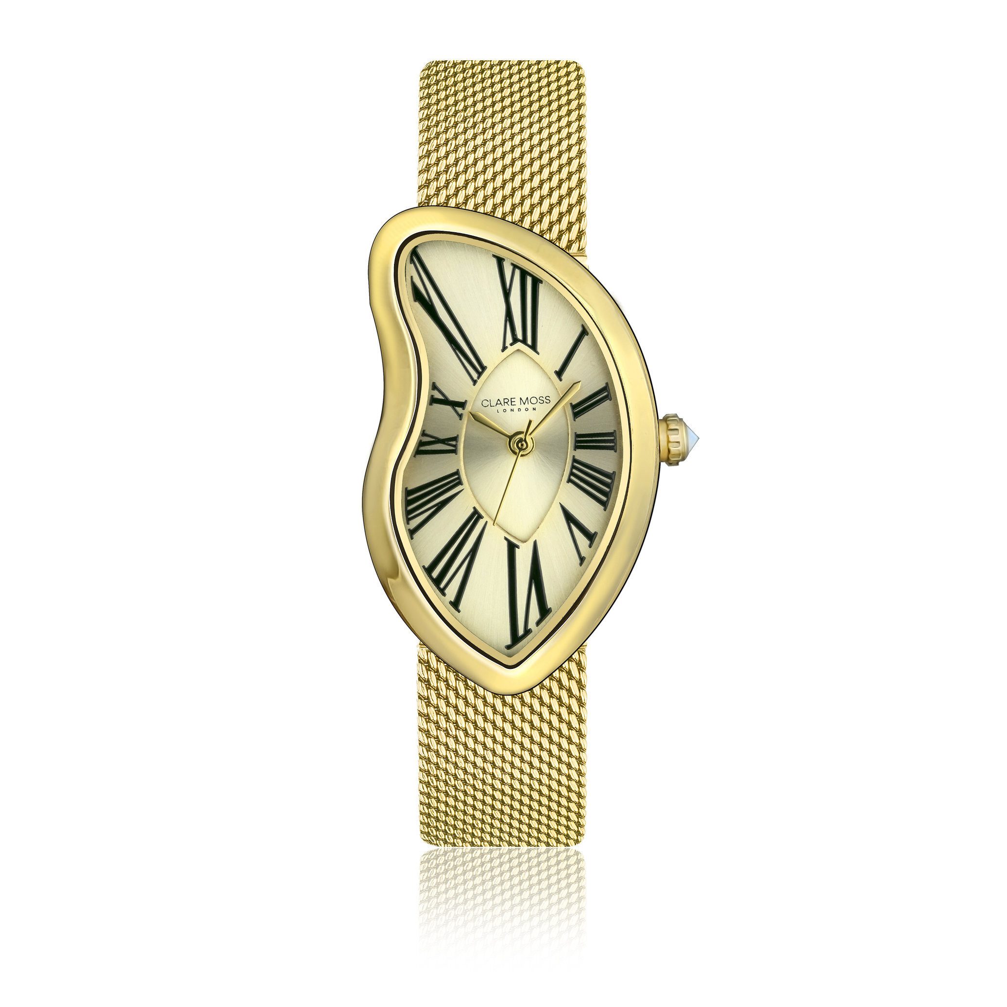 CLARE MOSS Quarzuhr CMA2-B034G Old money sunray Gold Mesh