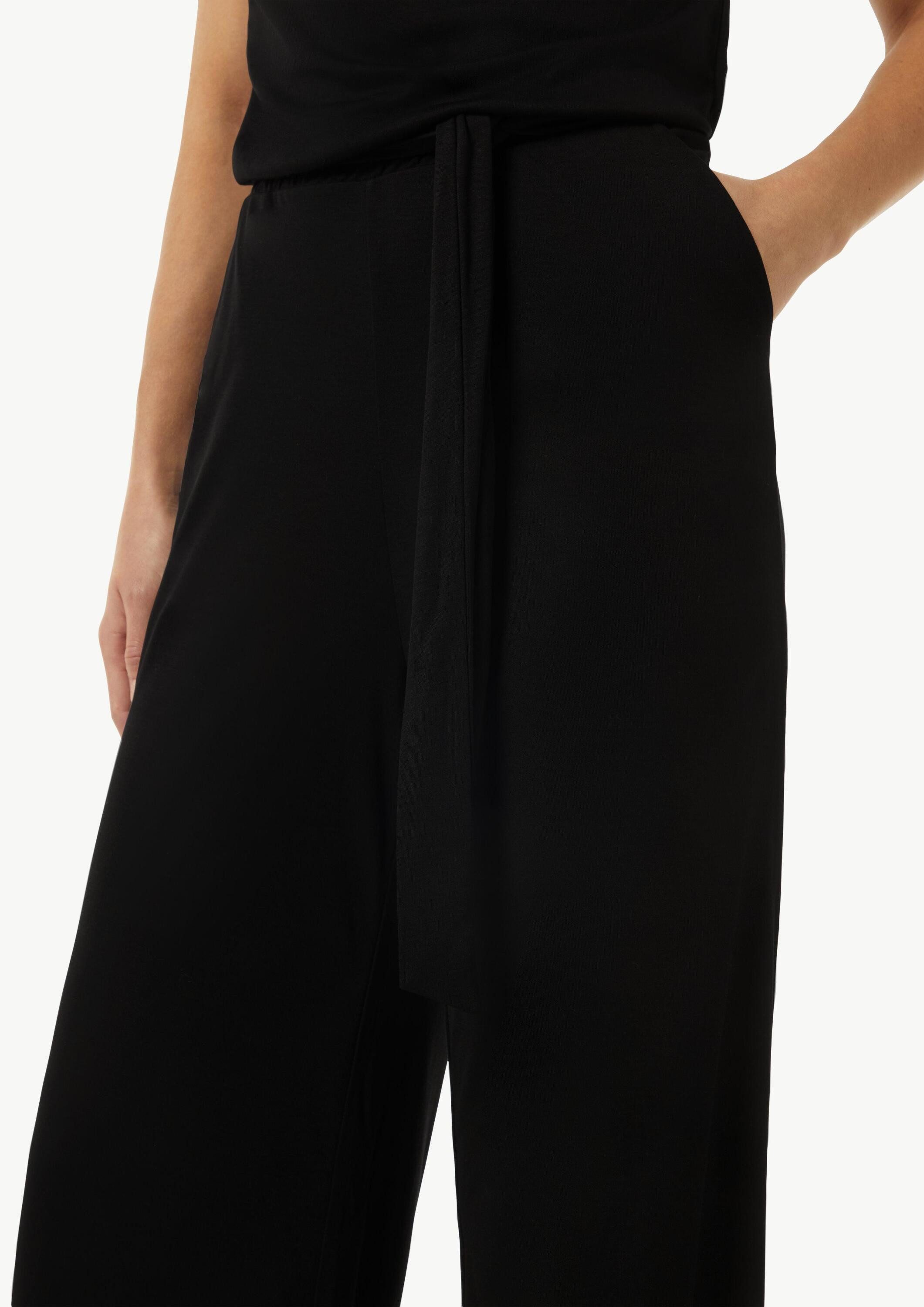 comma Jumpsuit Overall Jersey-Jumpsuit mit Wasserfall-Ausschnitt