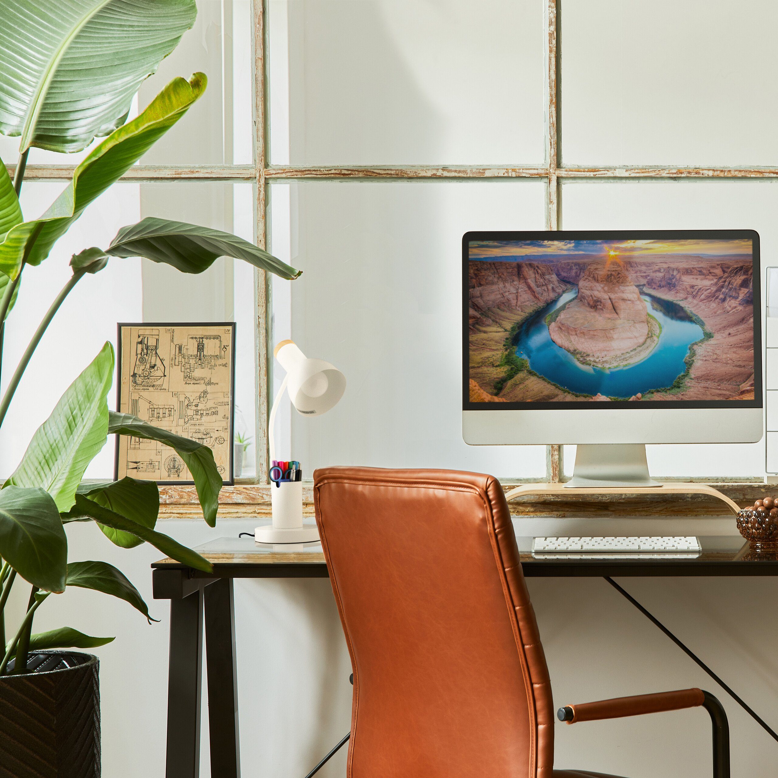 relaxdays Schreibtischlampe mit Stifthalt günstig online kaufen