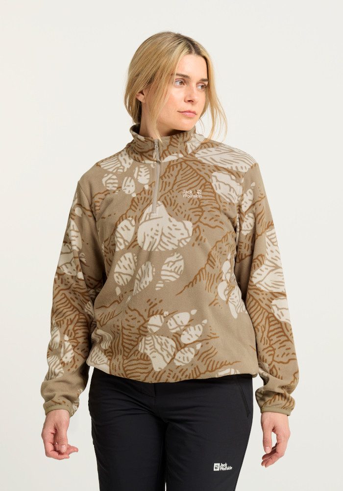 Jack Wolfskin Stehkragenpullover PAW ERA 100 PRINT HZ W Fleecepullover, weich, komfortabel