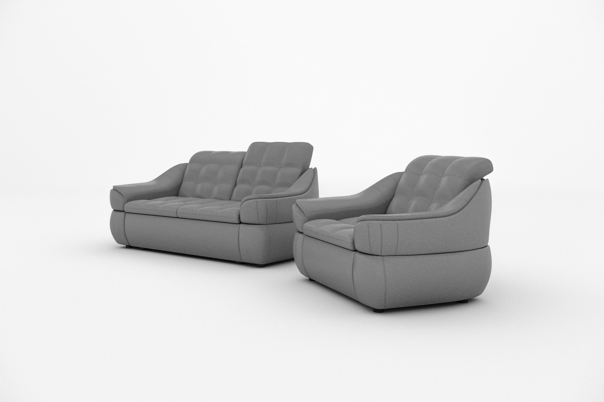 Sessel, (2-tlg), Alisa, Design Polstergarnitur 2-Sitzer und Sofa Modern (Set Stylefy bestehend aus