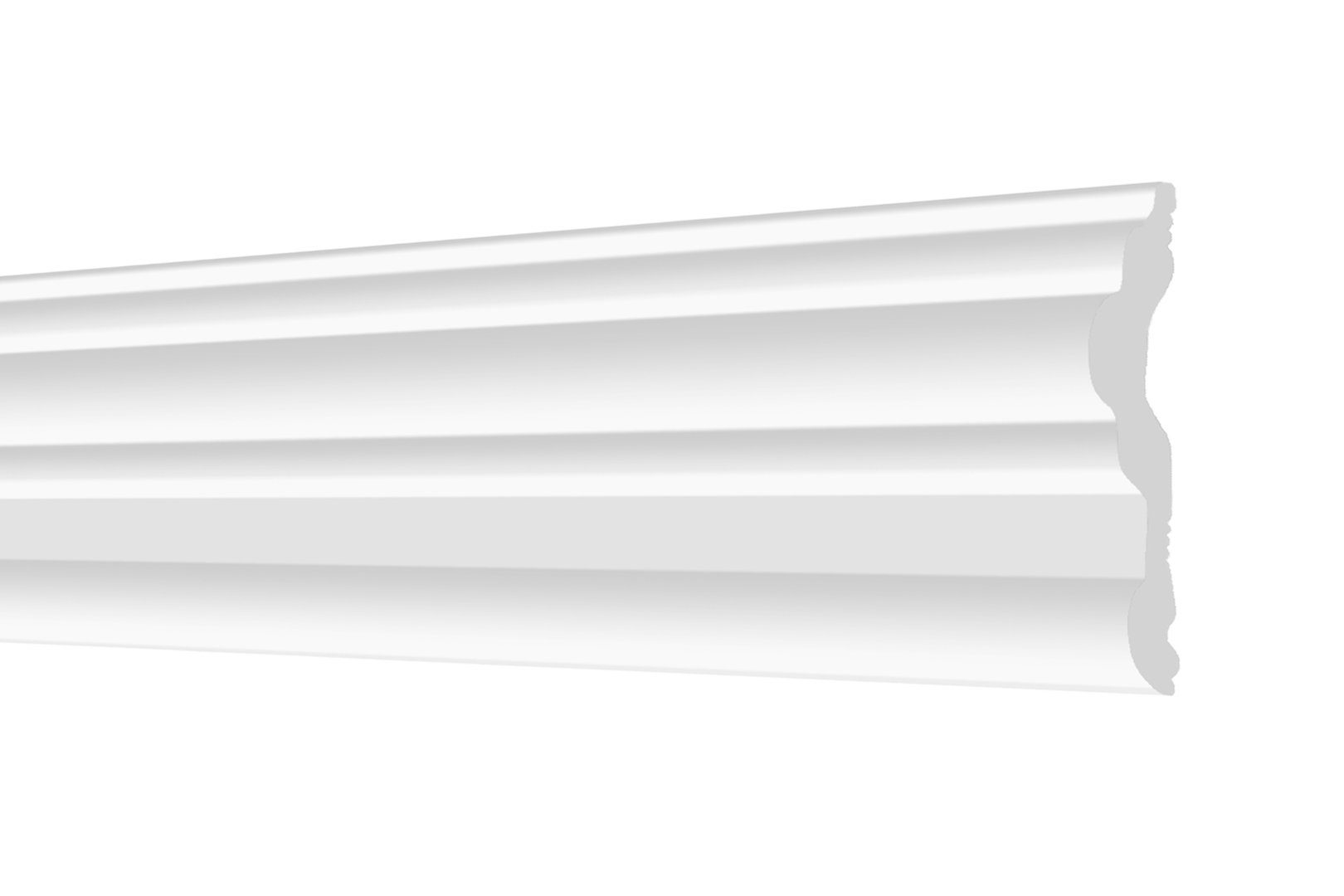 Hexim Zierleiste Wandleiste glatt FG7, 20 Meter / 10 Leisten, Wandleisten aus Styropor (XPS) - Hochwertige Stuckleisten leicht & robust im modernen Design, Styroporleiste Flachleisten - 20 Meter / 10 Stück FG7 / 80x15mm