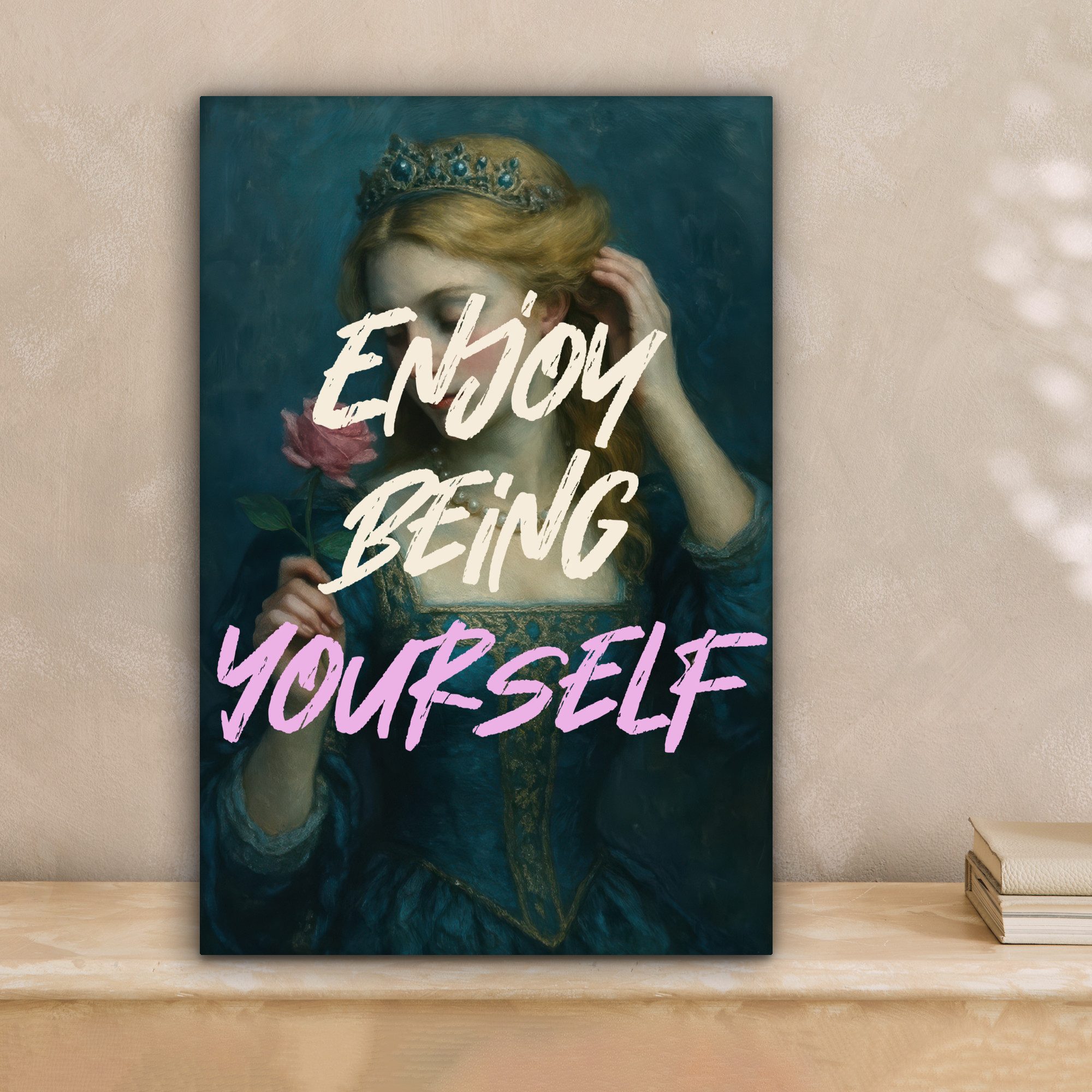 OneMillionCanvasses® Leinwandbild Frau - Rose - günstig online kaufen