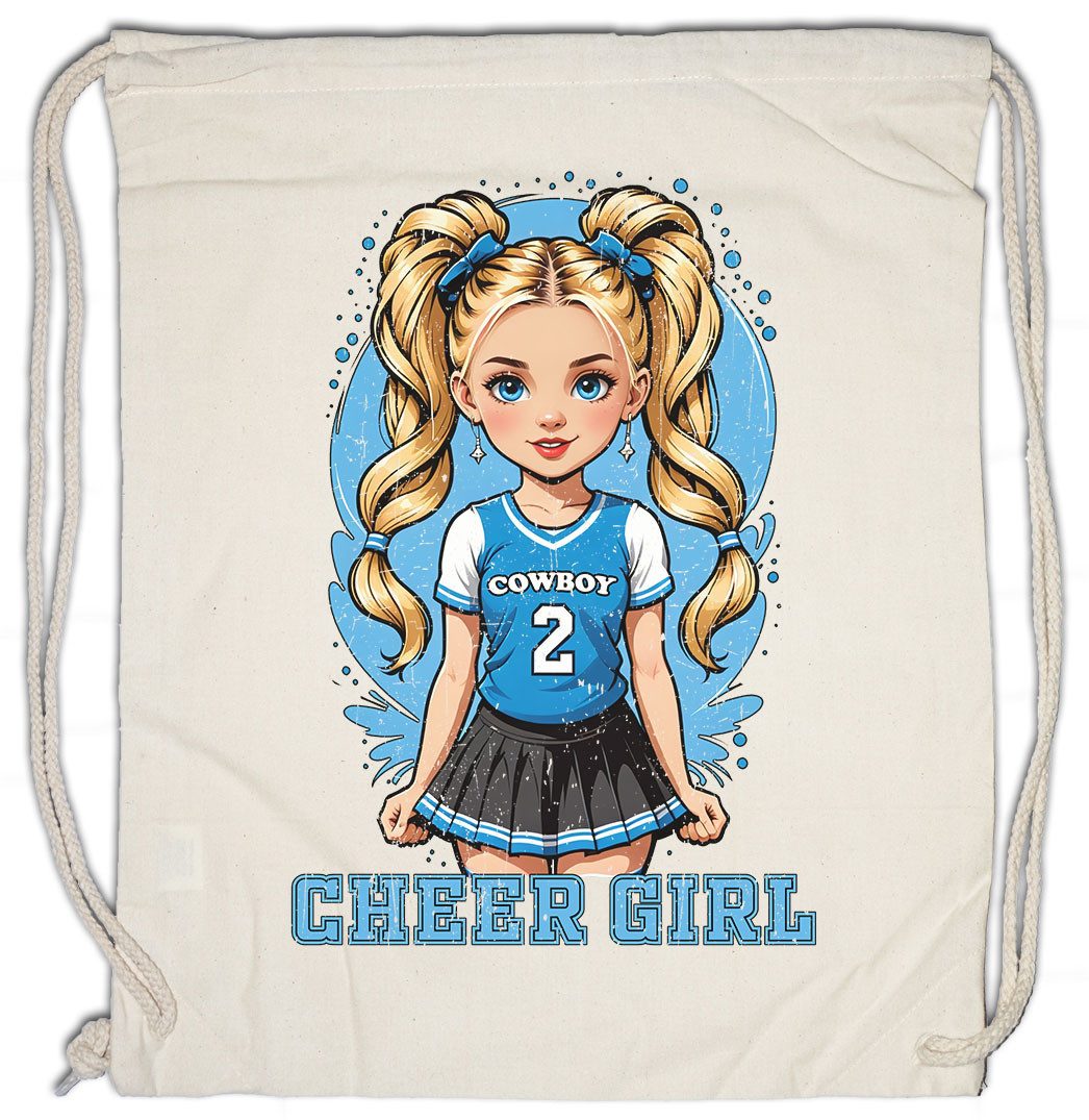 Urban Backwoods Turnbeutel Anime Comwboy Cheerleader Girl Turnbeutel American Football Rockabilly (1-tlg), Texas Blue Team Mannschaft